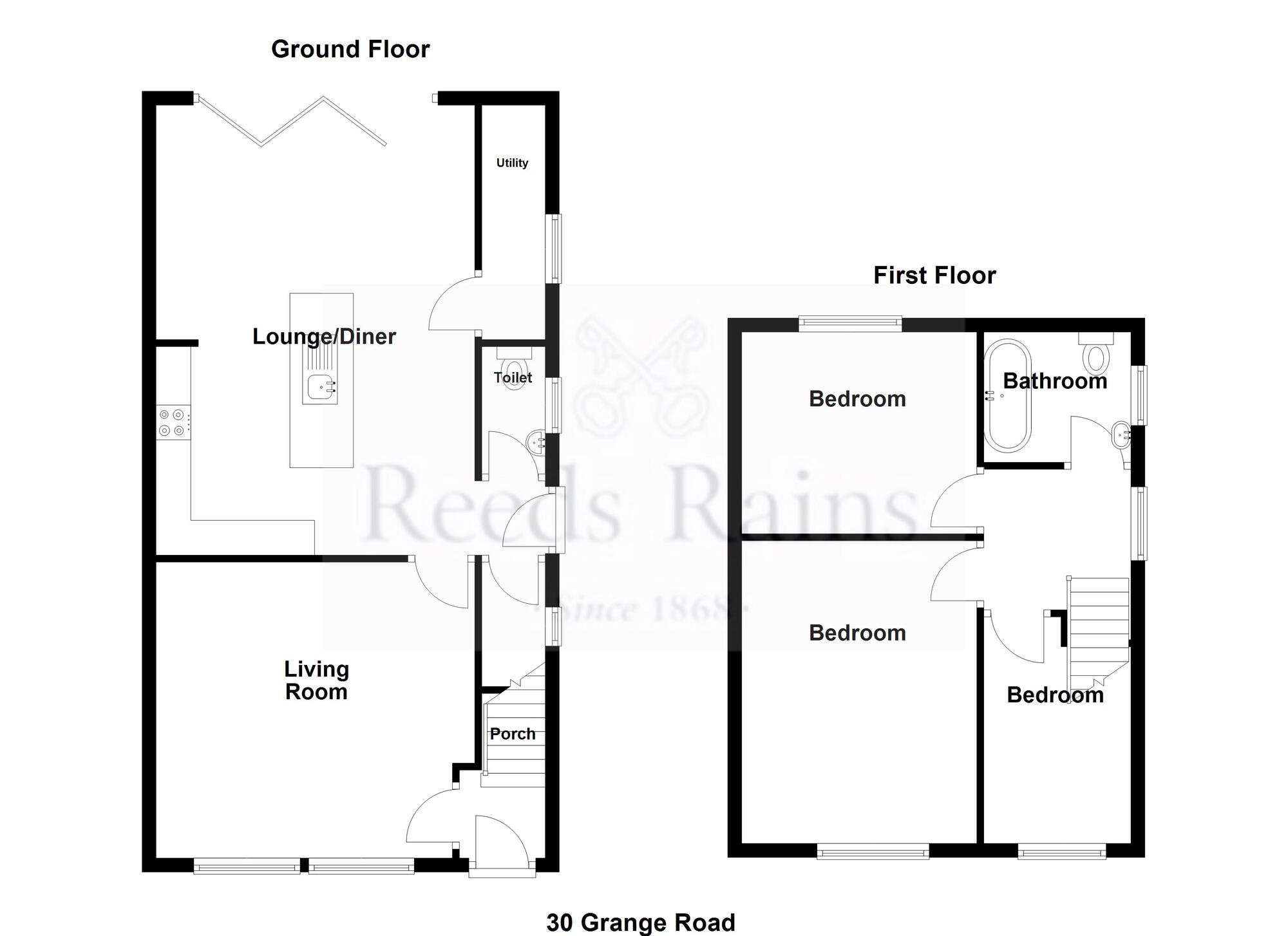 Floorplan of 3 bedroom Semi Detached House for sale, Grange Road, Rossendale, Lancashire, BB4