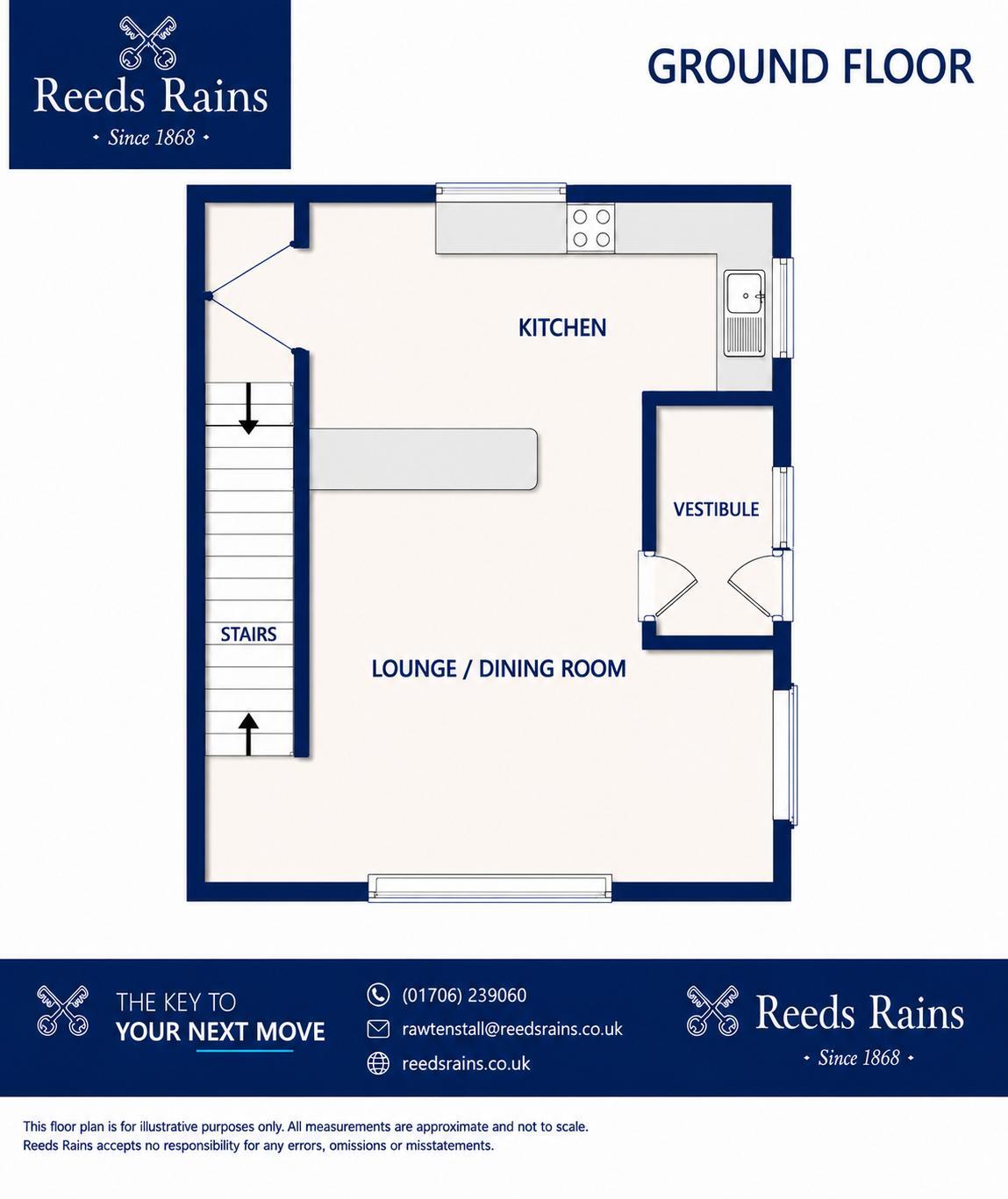 Floorplan of 2 bedroom End Terrace House for sale, Bury Road, Rawtenstall, Lancashire, BB4