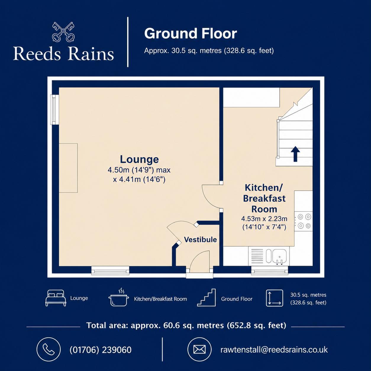 Floorplan of 2 bedroom House for sale, Asten Buildings, Rossendale, Lancashire, BB4