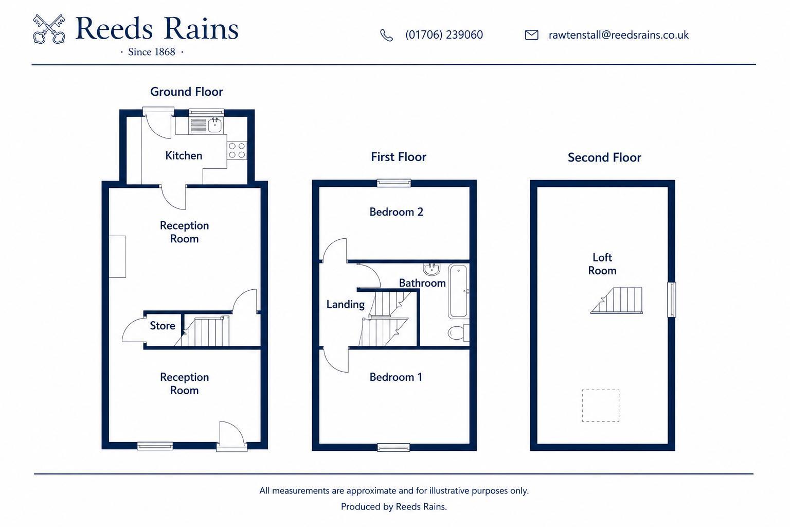 Floorplan of 2 bedroom End Terrace House for sale, Schofield Road, Rossendale, Lancashire, BB4