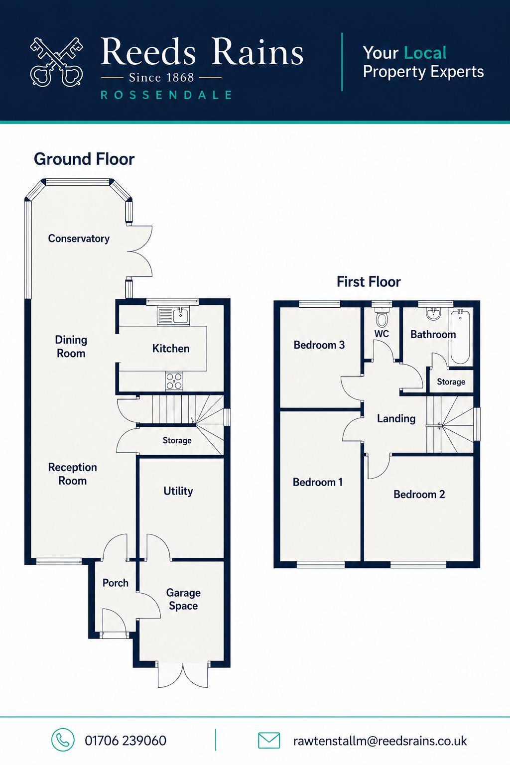 Floorplan of 3 bedroom Detached House for sale, Hyacinth Close, Haslingden, Lancashire, BB4