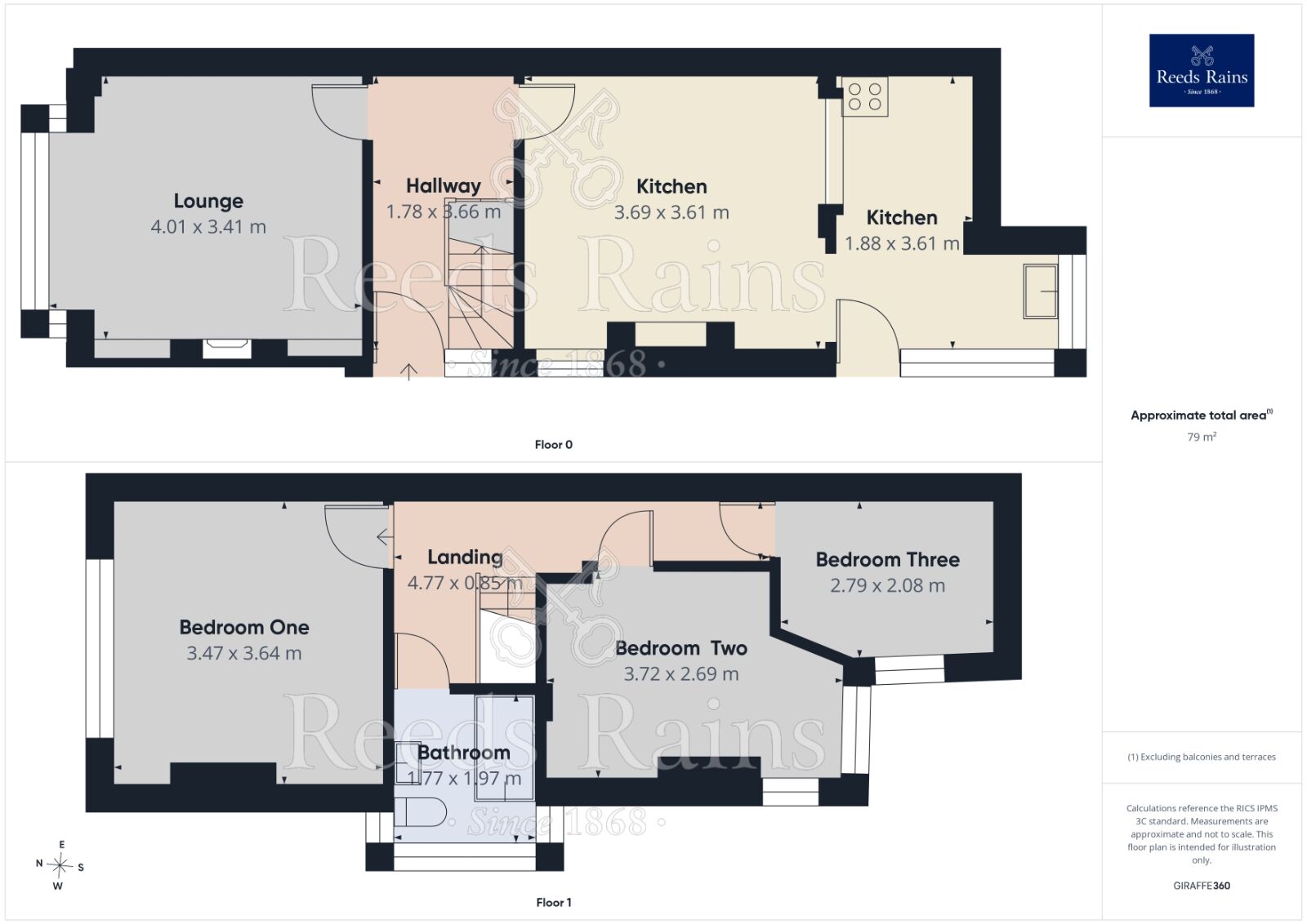 Floorplan of 3 bedroom Semi Detached House to rent, Woodville Grove, Stockport, Cheshire, SK5