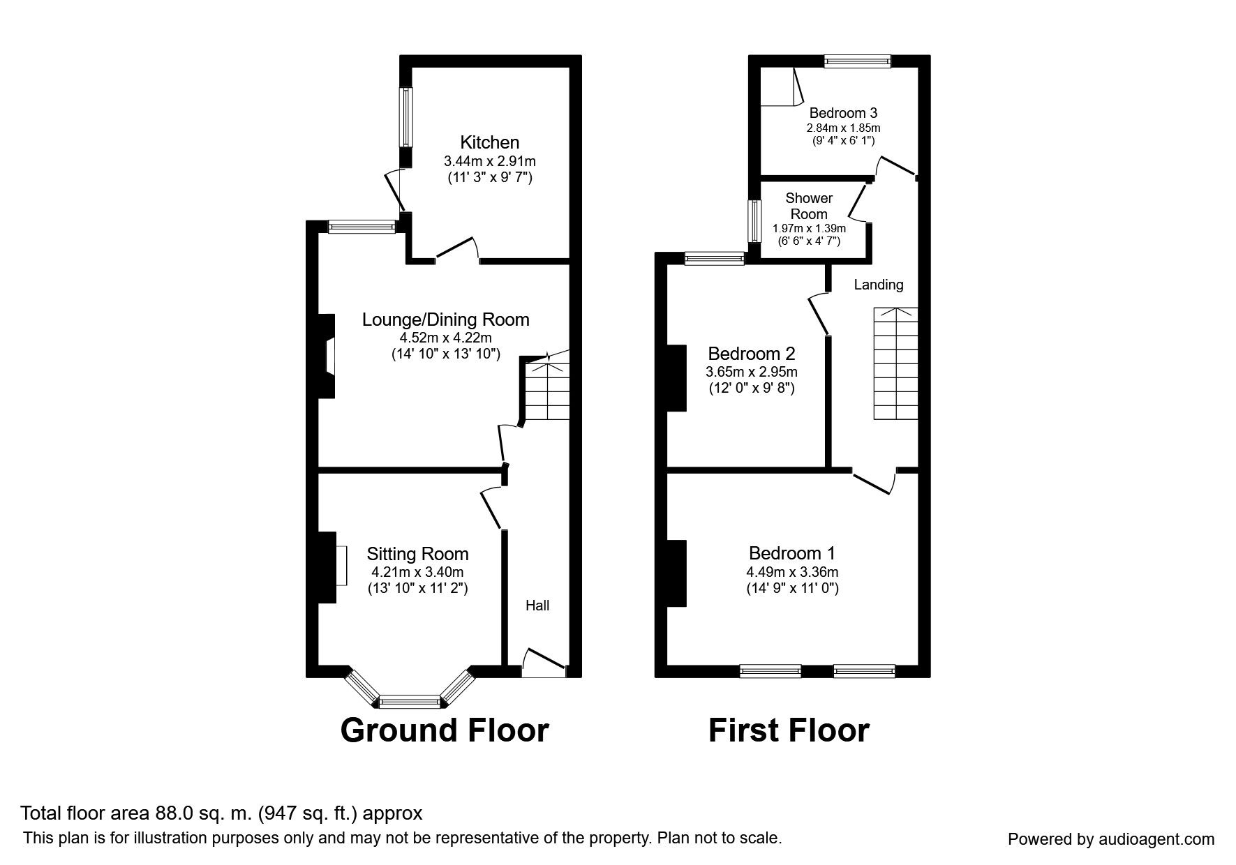 Floorplan of 3 bedroom Mid Terrace House to rent, Cheddar Street, Manchester, M18