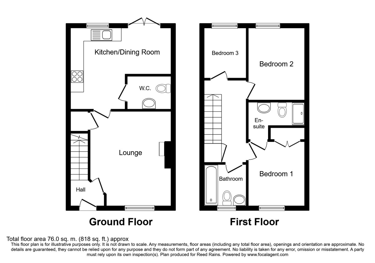 Floorplan of 3 bedroom Semi Detached House to rent, Braithwaite Road, Manchester, M18