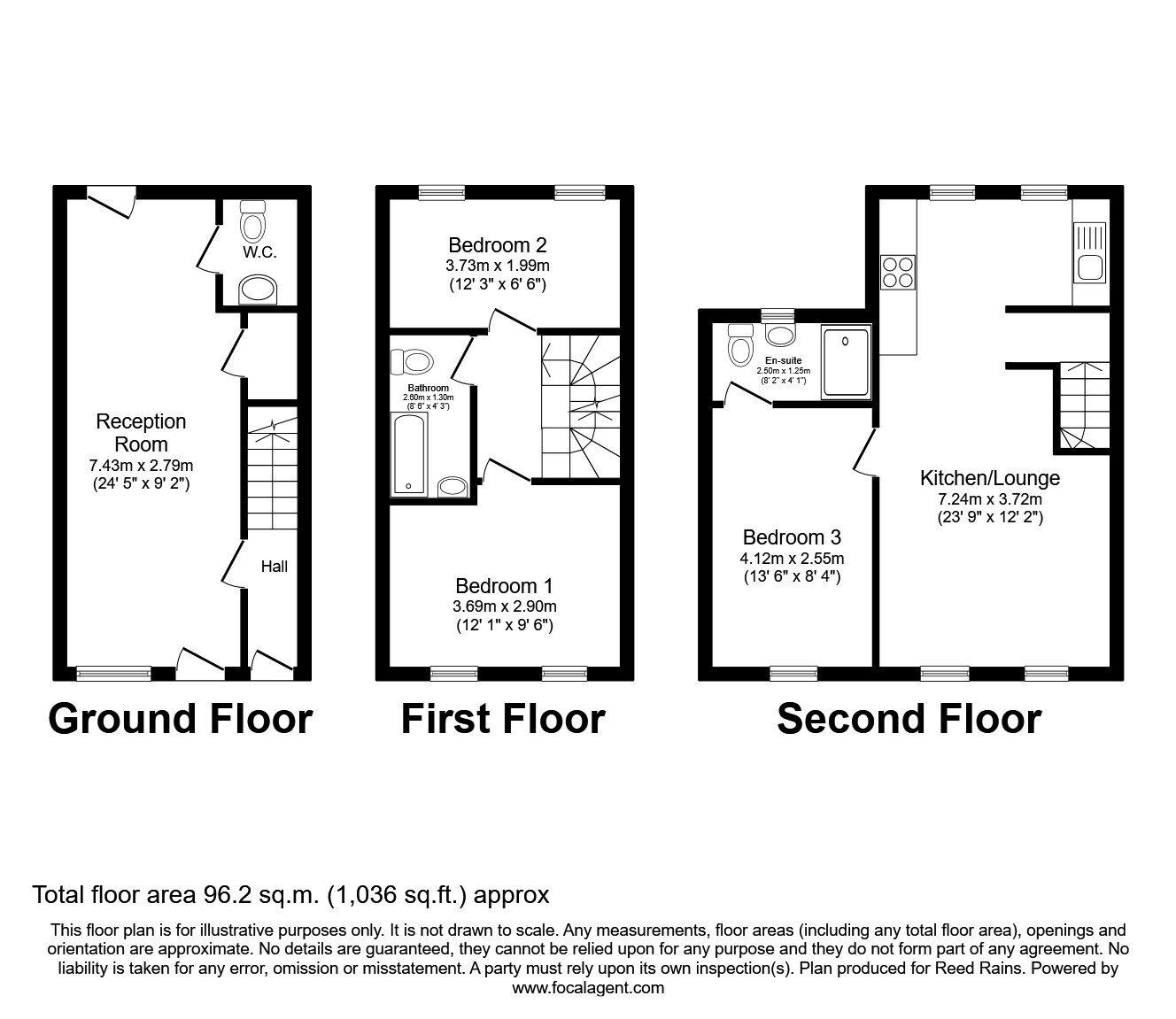 Floorplan of 3 bedroom Mid Terrace House for sale, Fairway View, Stockport, Greater Manchester, SK5