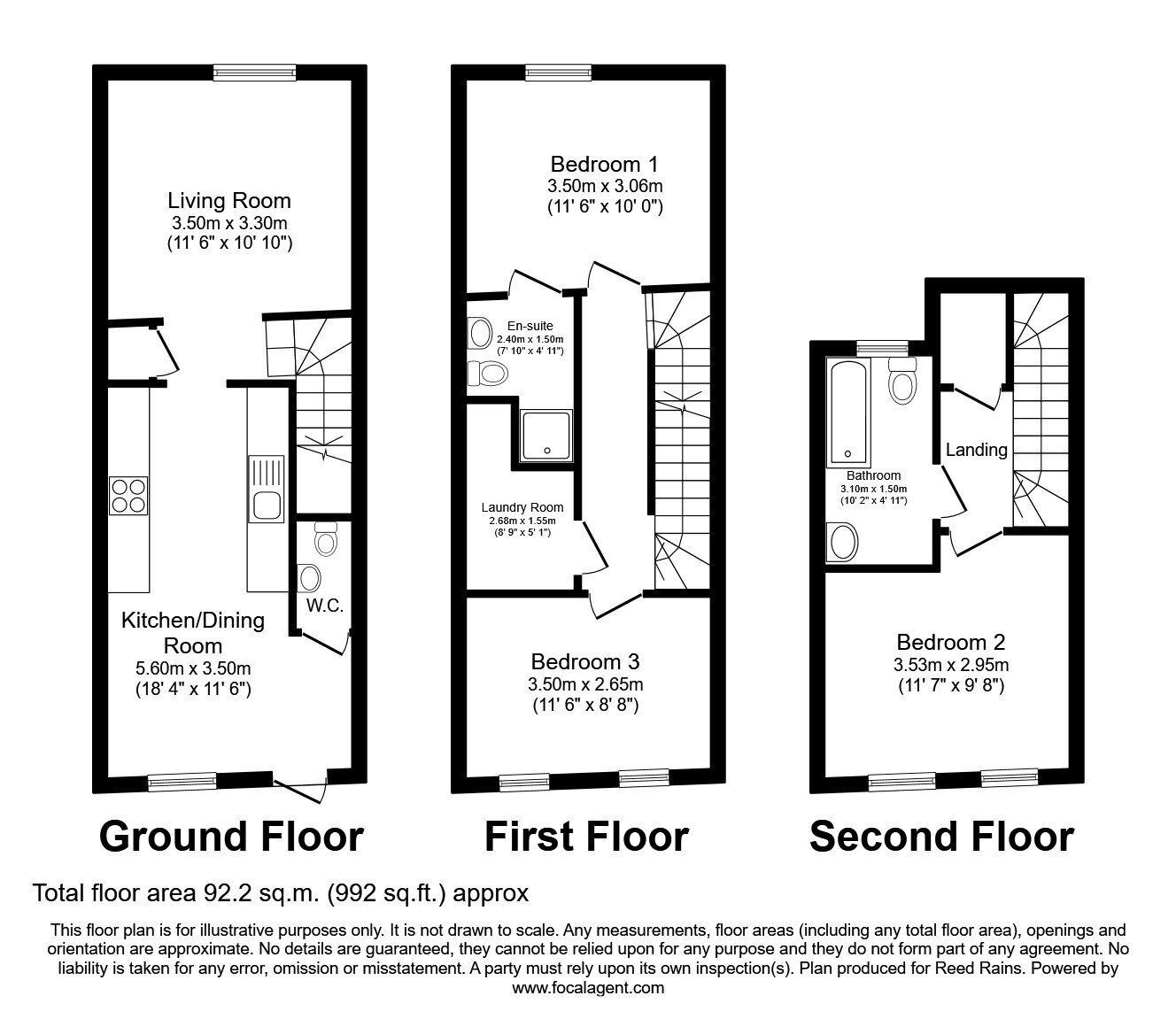Floorplan of 3 bedroom Mid Terrace House for sale, Elisabeth Gardens, Reddish, Cheshire, SK5