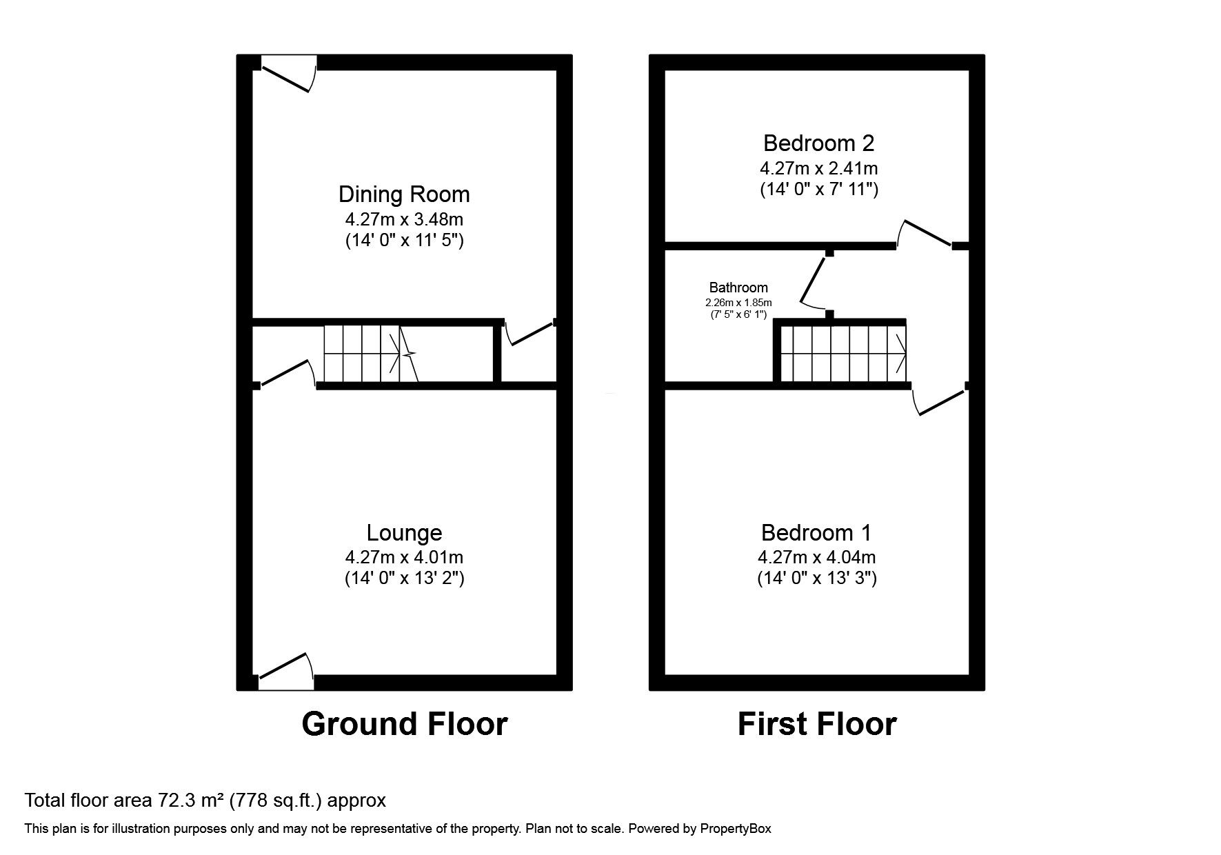 Floorplan of 2 bedroom End Terrace House for sale, Barlow Lane North, Reddish, Cheshire, SK5