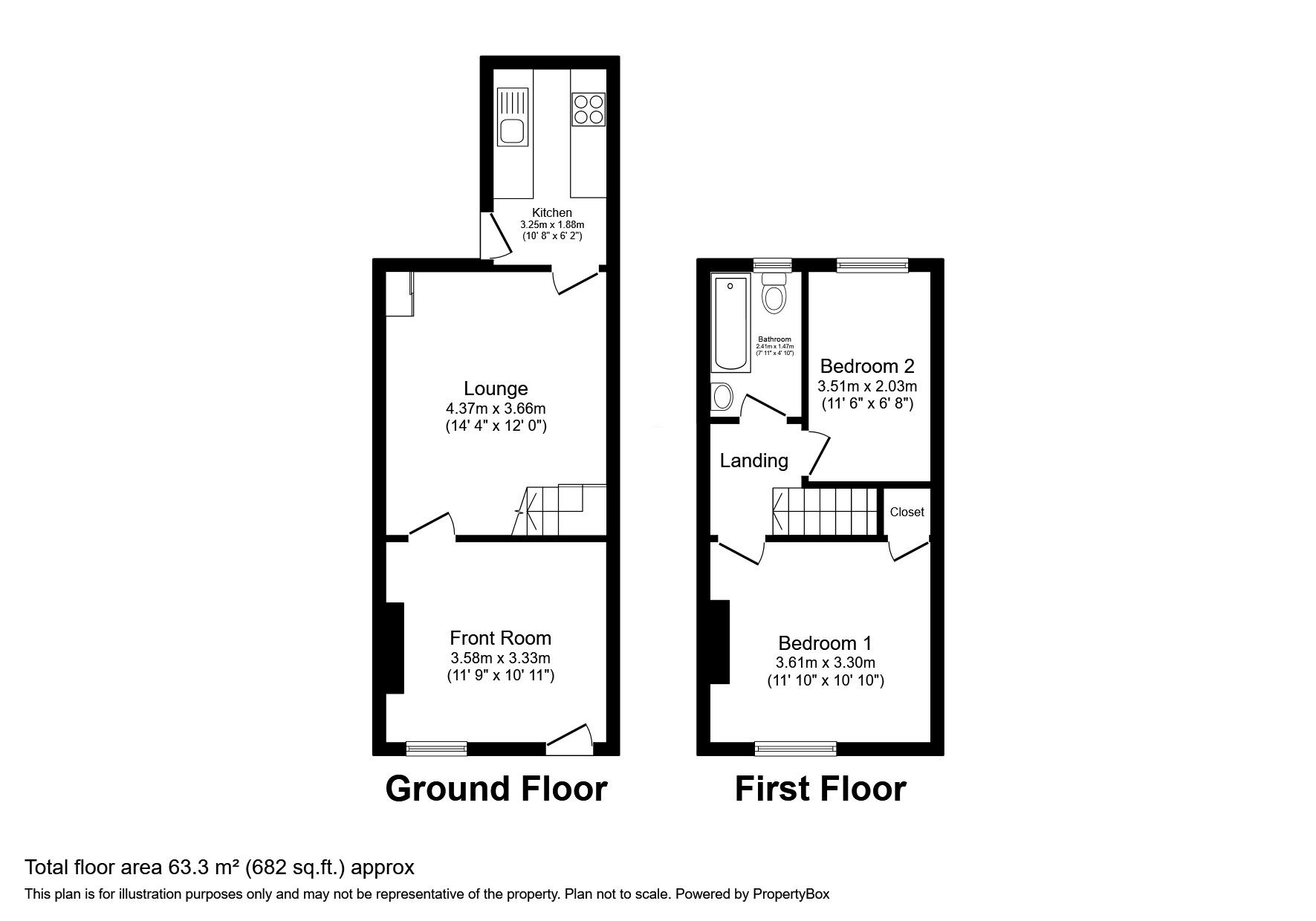 Floorplan of 2 bedroom Mid Terrace House to rent, Bangor Street, Stockport, Greater Manchester, SK5