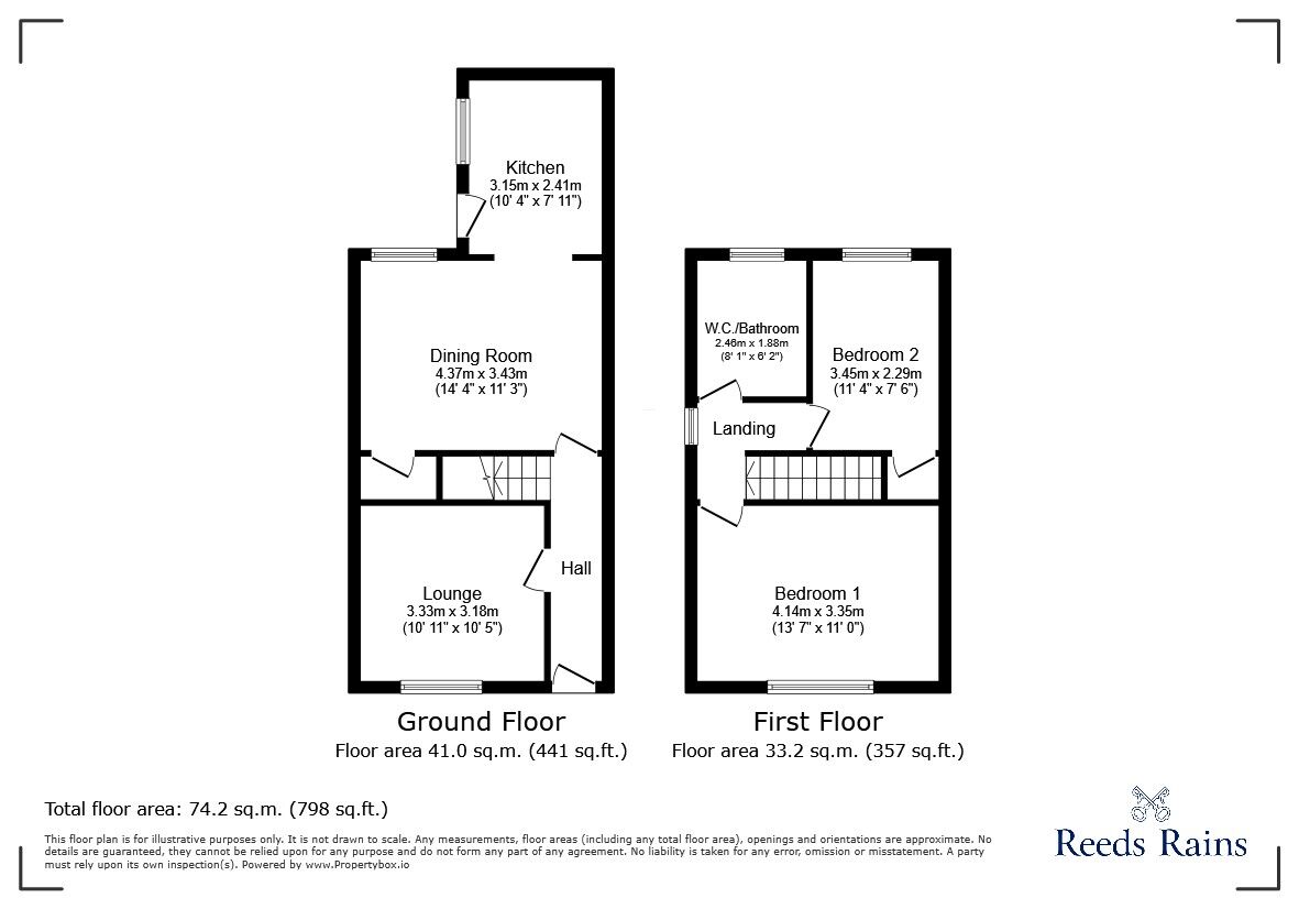 Floorplan of 2 bedroom End Terrace House for sale, Birtles Avenue, Reddish, Greater Manchester, SK5