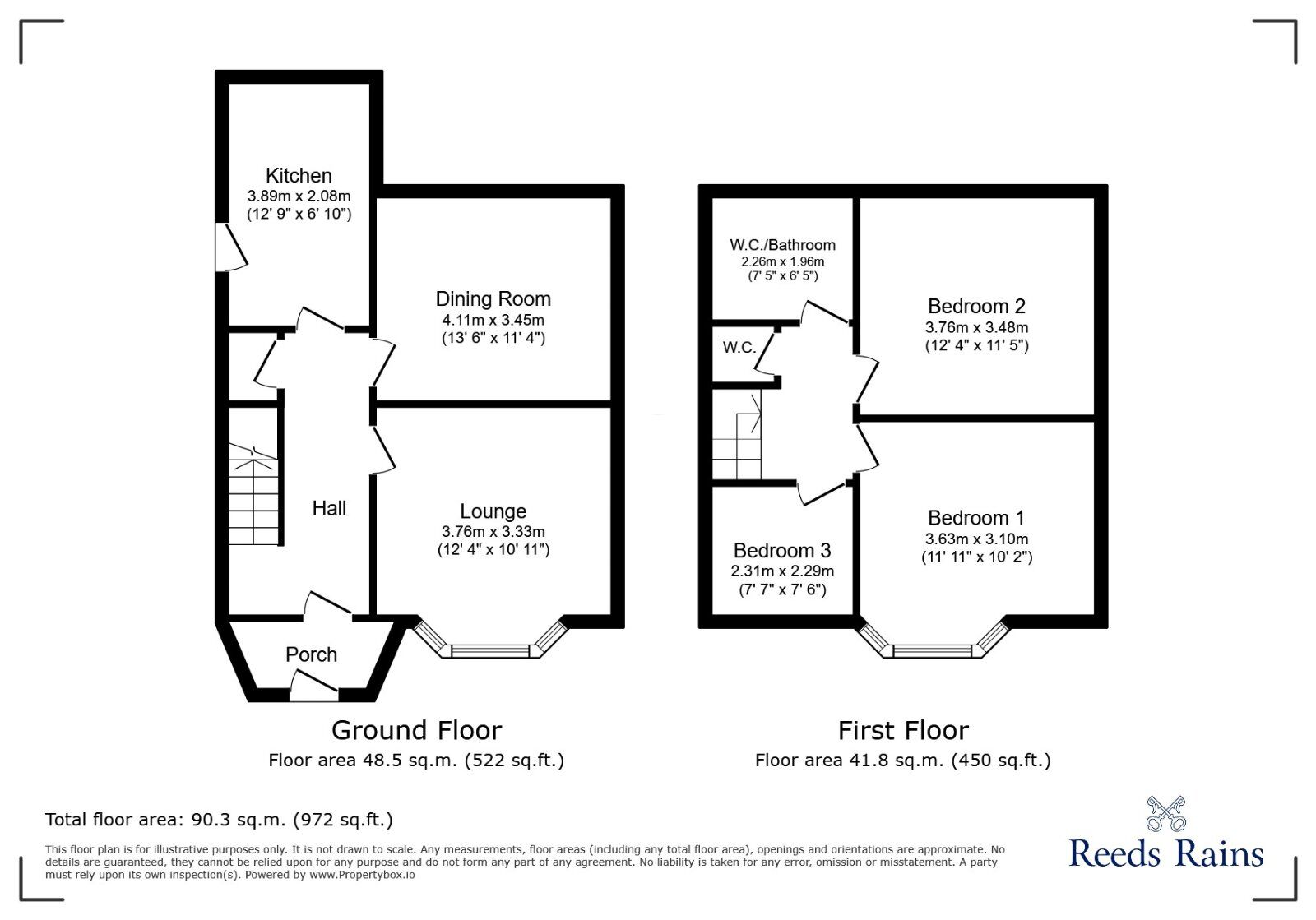 Floorplan of 3 bedroom Semi Detached House for sale, Longford Road West, Stockport, Greater Manchester, SK5