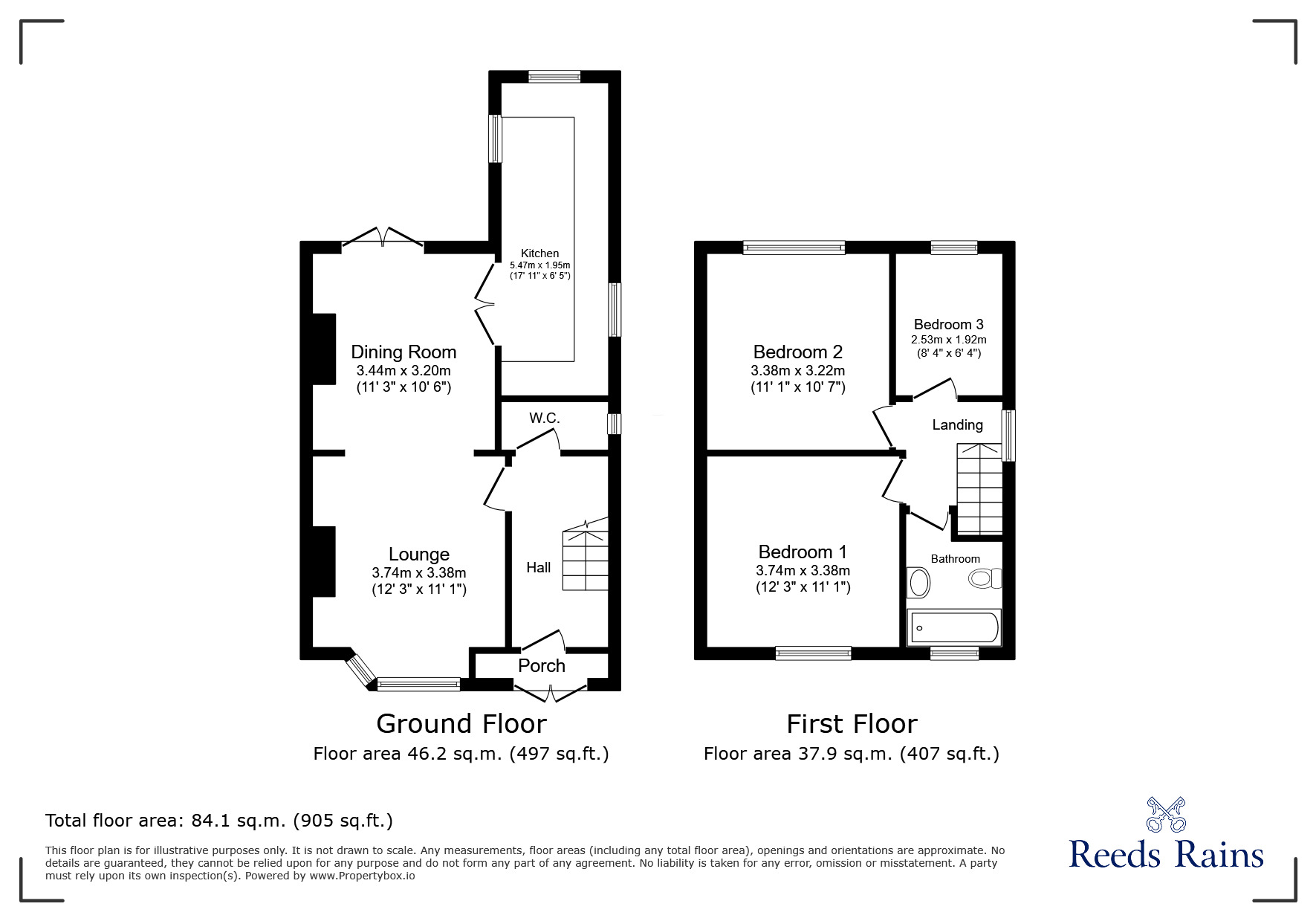 Floorplan of 3 bedroom Semi Detached House for sale, Reddish Road, South Reddish, Greater Manchester, SK5