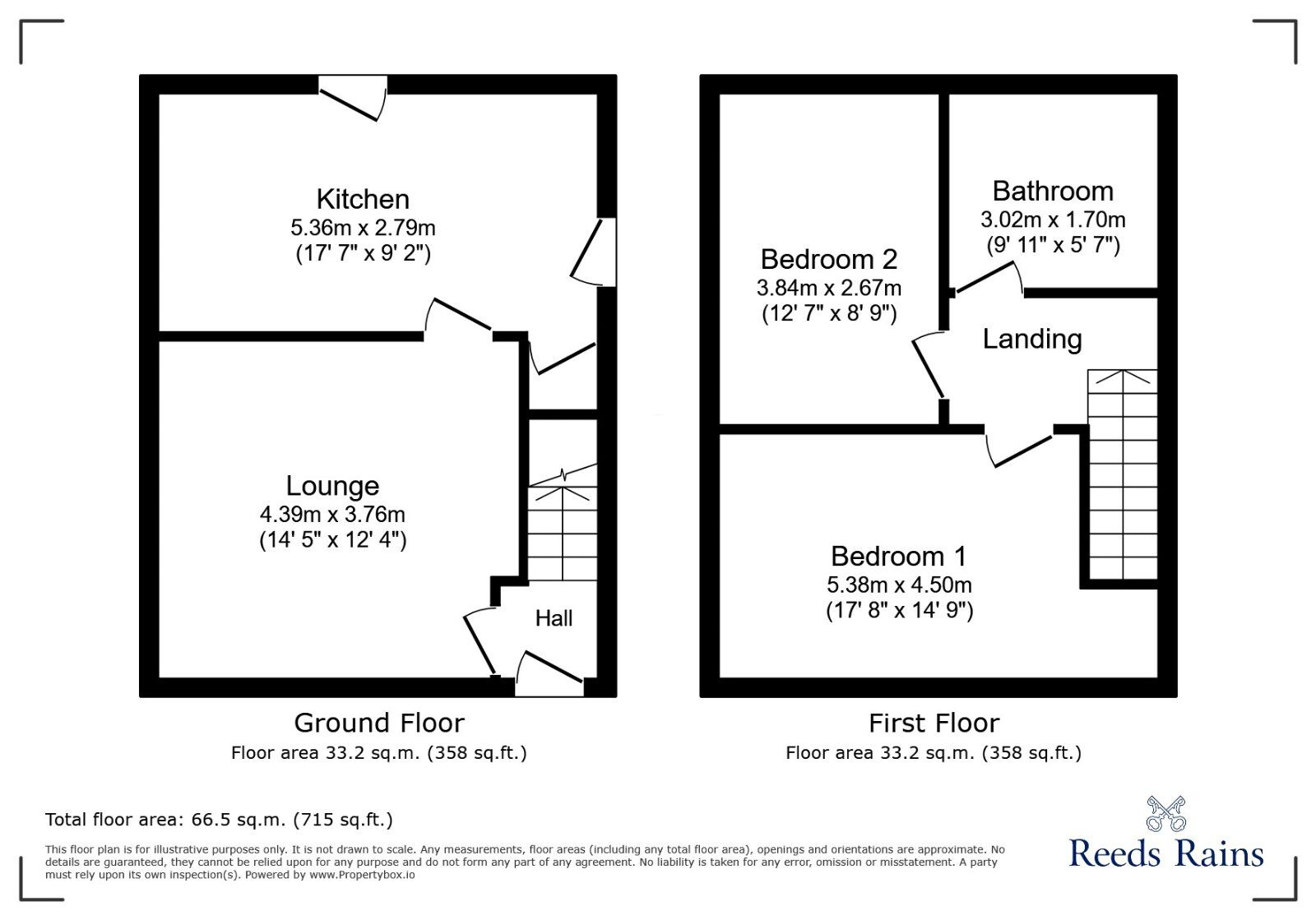 Floorplan of 2 bedroom Semi Detached House for sale, Reddish Road, Stockport, Greater Manchester, SK5