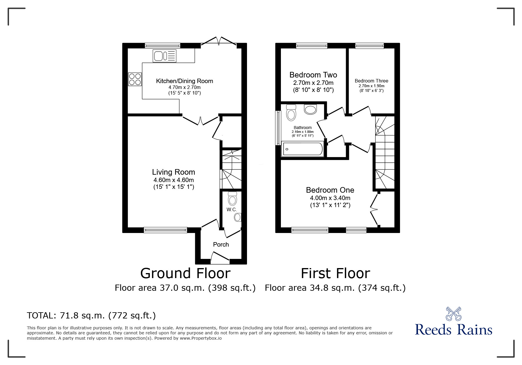 Floorplan of 3 bedroom Semi Detached House for sale, Deepdale Close, Reddish, Greater Manchester, SK5