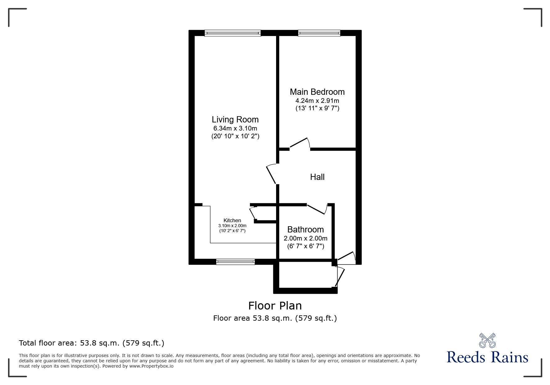 Floorplan of 1 bedroom  Flat for sale, Waterhouse Way, Stockport, Greater Manchester, SK5