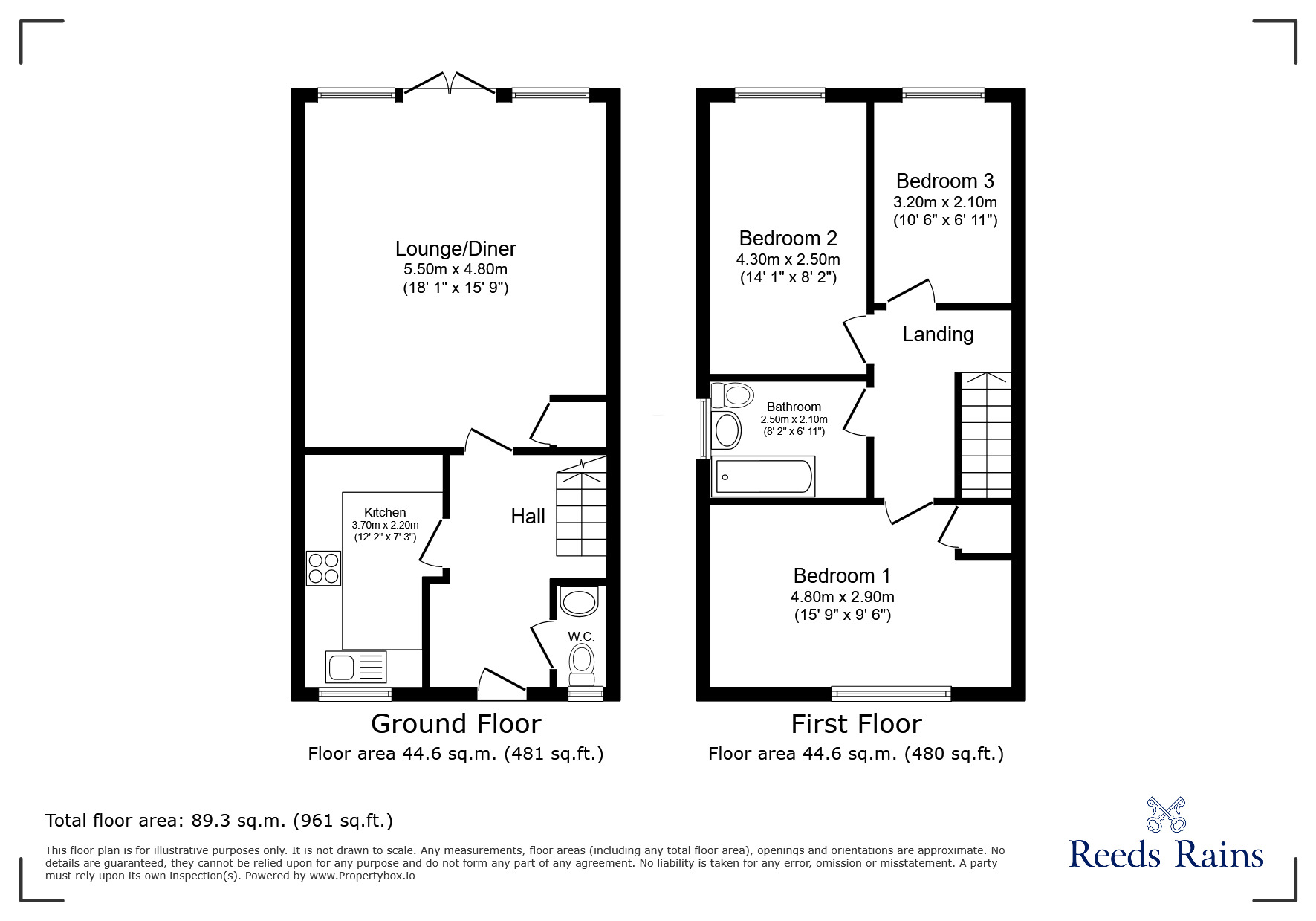 Floorplan of 3 bedroom Semi Detached House for sale, Lapwing Lane, Brinnington, Greater Manchester, SK5