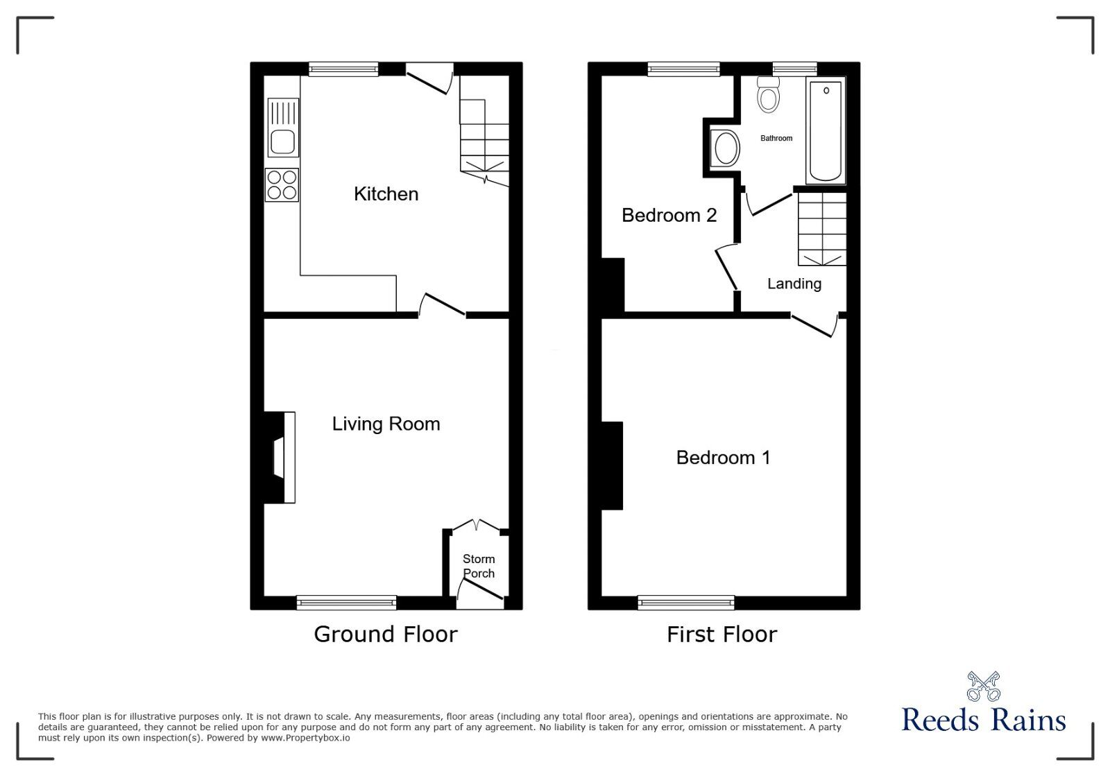 Floorplan of 2 bedroom Mid Terrace House for sale, Broadfield Road, Reddish, Greater Manchester, SK5