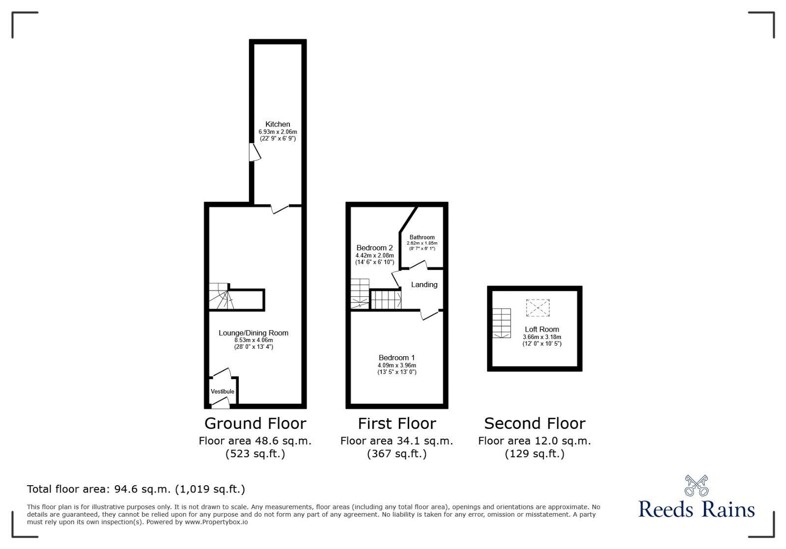 Floorplan of 2 bedroom Mid Terrace House for sale, Abbey Hey Lane, Abbey Hey, Greater Manchester, M18