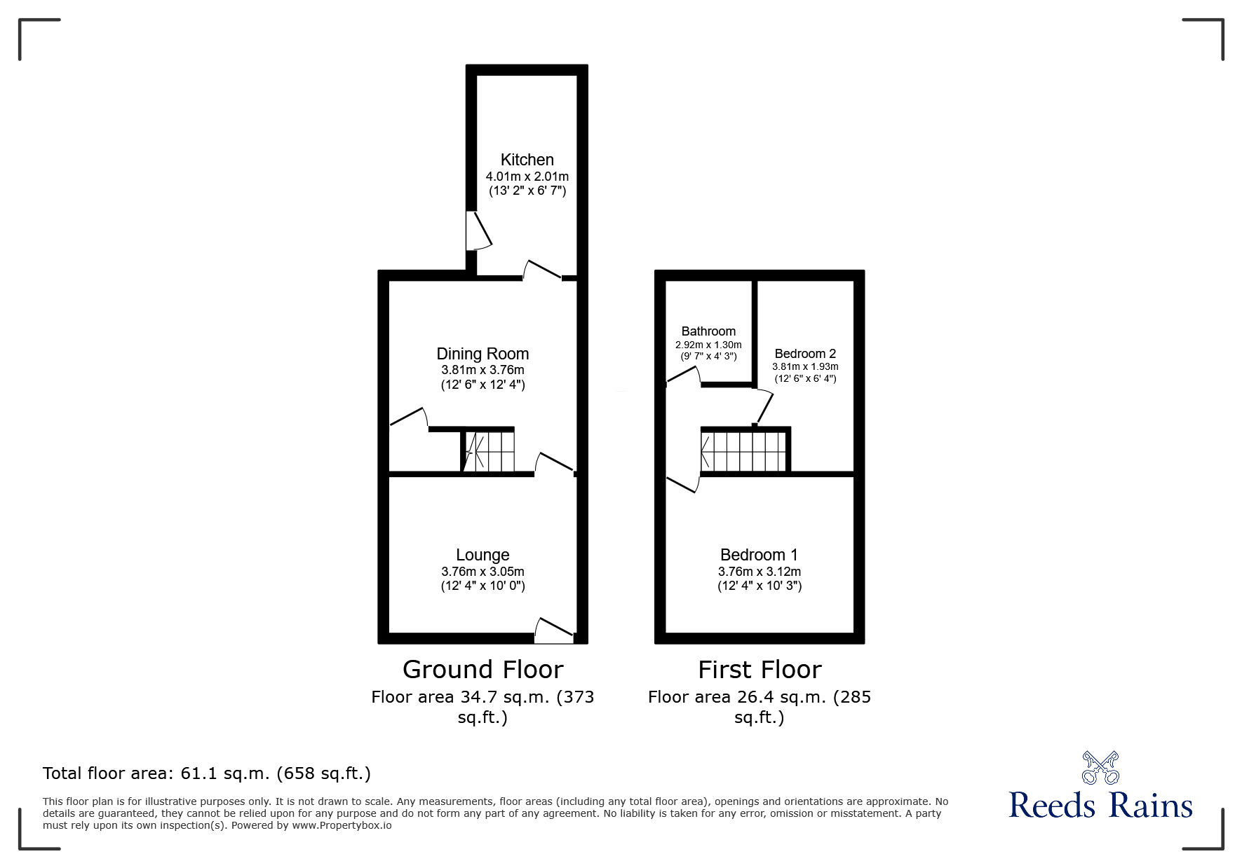 Floorplan of 2 bedroom End Terrace House for sale, Santley Street, Manchester, Greater Manchester, M12