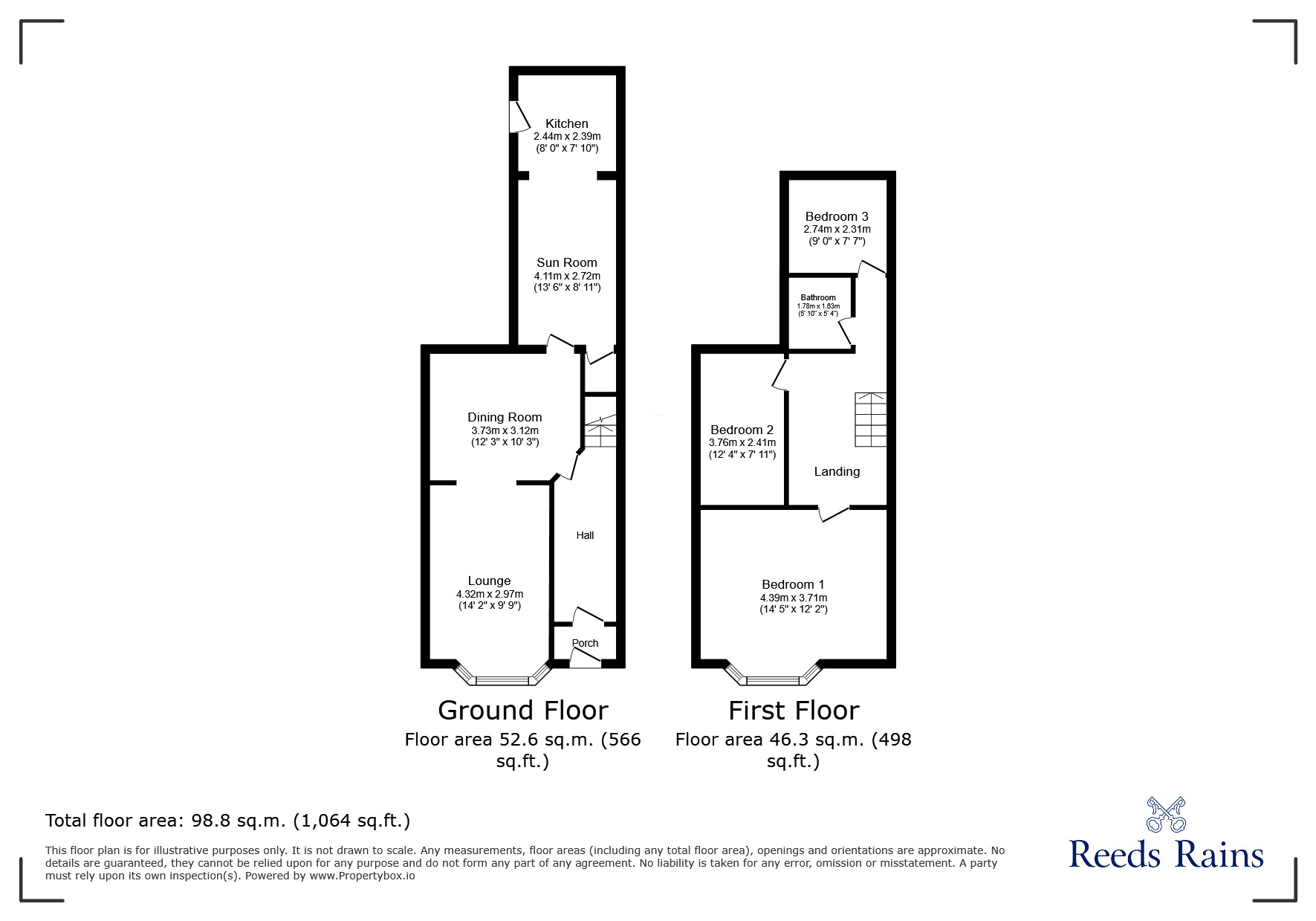 Floorplan of 3 bedroom Semi Detached House for sale, Reddish Road, Stockport, Greater Manchester, SK5