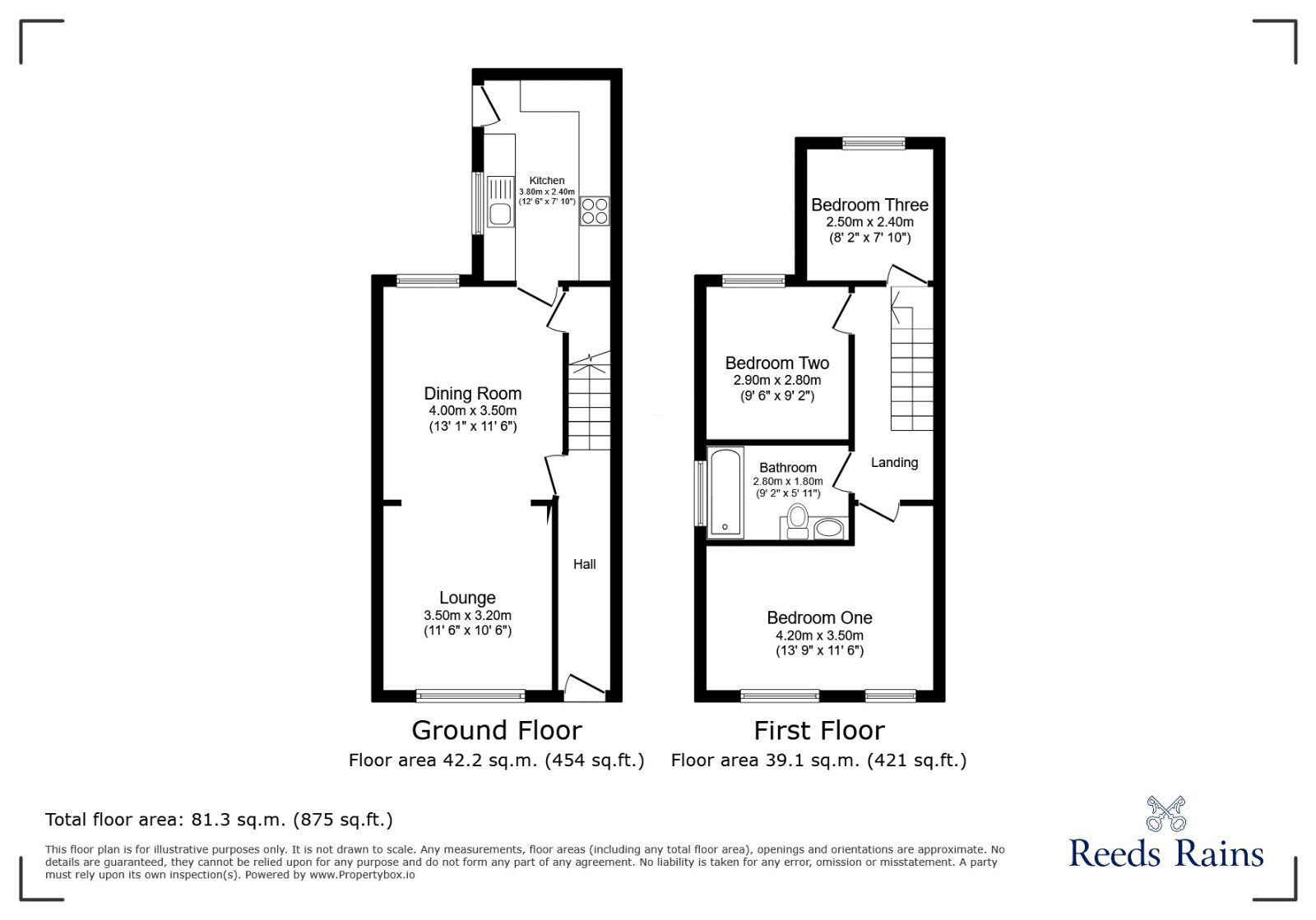 Floorplan of 3 bedroom End Terrace House for sale, Westminster Avenue, Stockport, Greater Manchester, SK5