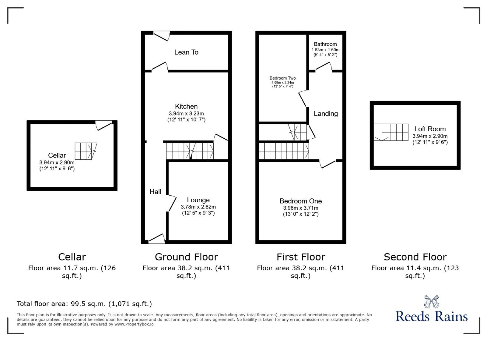 Floorplan of 3 bedroom Mid Terrace House for sale, Stanhope Street, Stockport, Greater Manchester, SK5