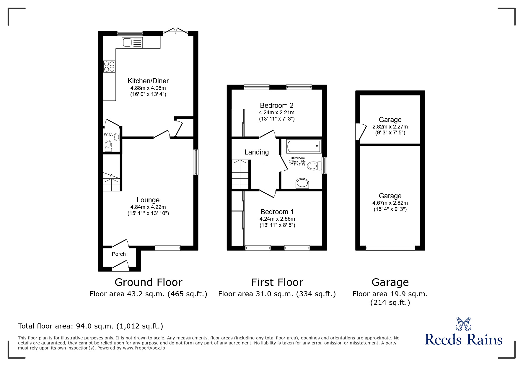 Floorplan of 2 bedroom Semi Detached House for sale, Maypool Drive, Reddish, Cheshire, SK5