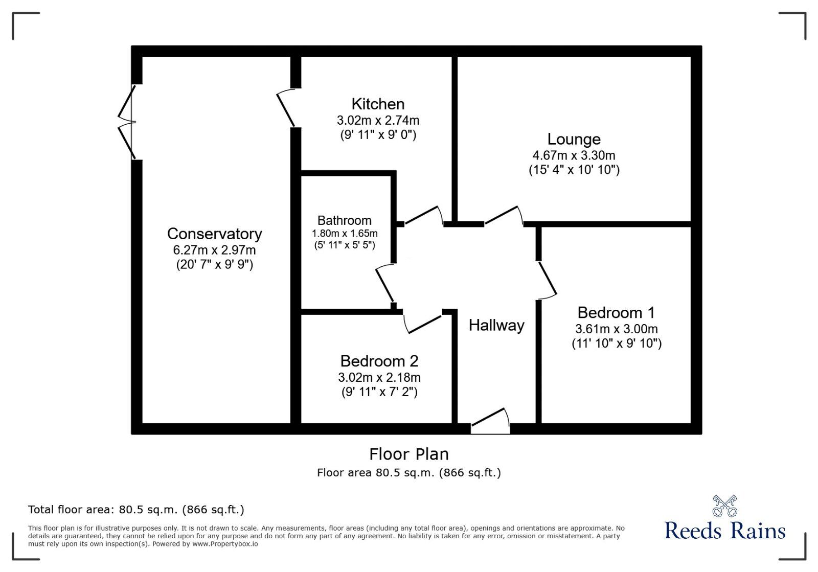 Floorplan of 2 bedroom Semi Detached Bungalow for sale, Haweswater Close, Denton, Greater Manchester, M34