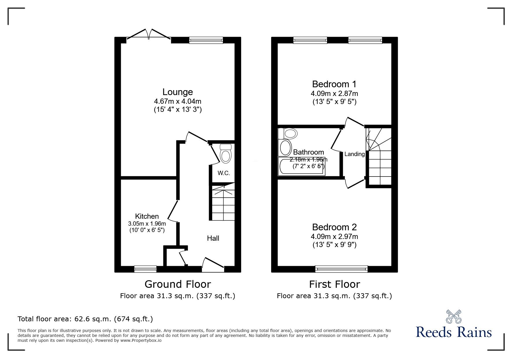 Floorplan of 2 bedroom Semi Detached House for sale, Tilshead Road, Manchester, Greater Manchester, M18