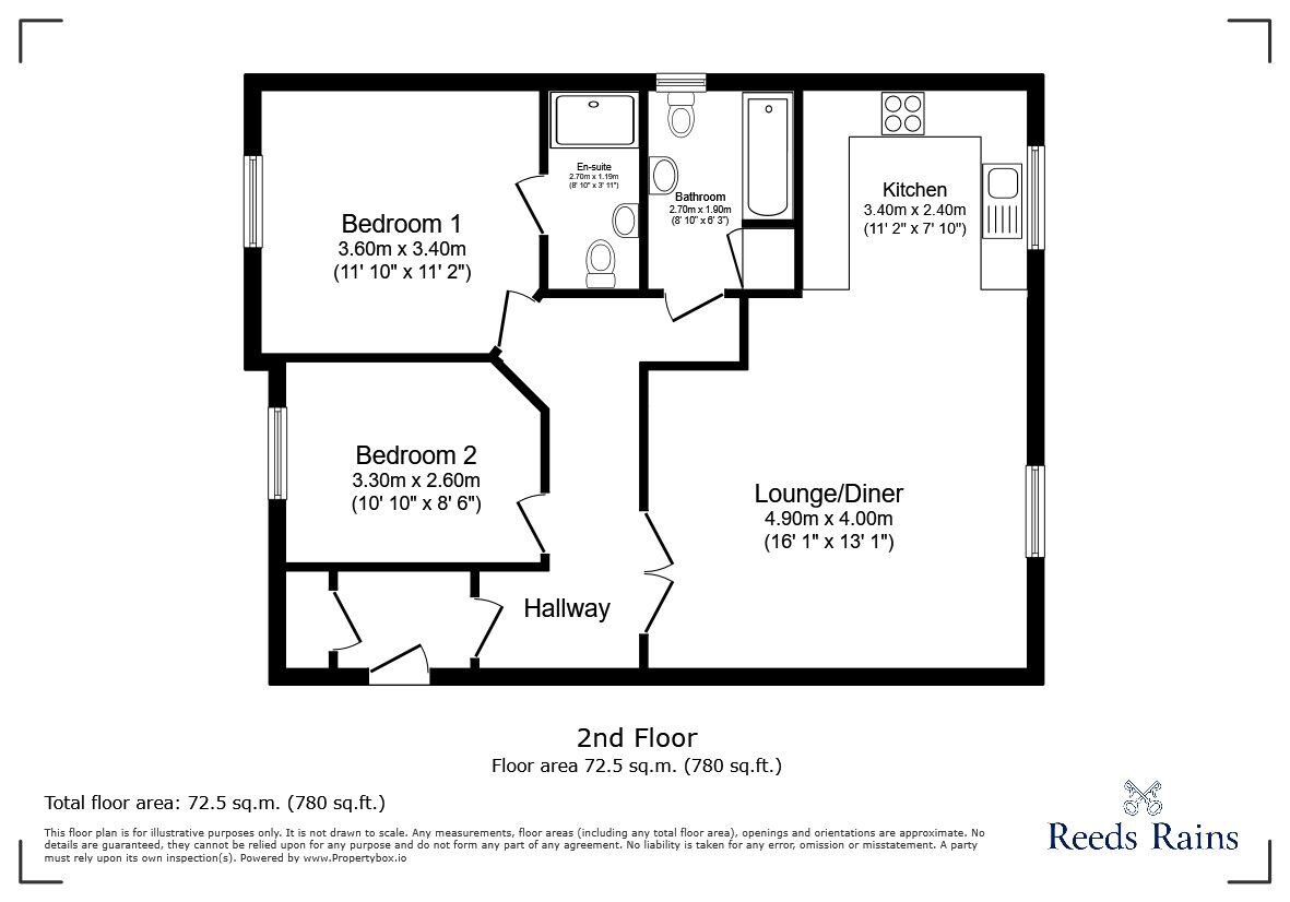 Floorplan of 2 bedroom  Flat for sale, Cromwell Avenue, Stockport, Greater Manchester, SK5