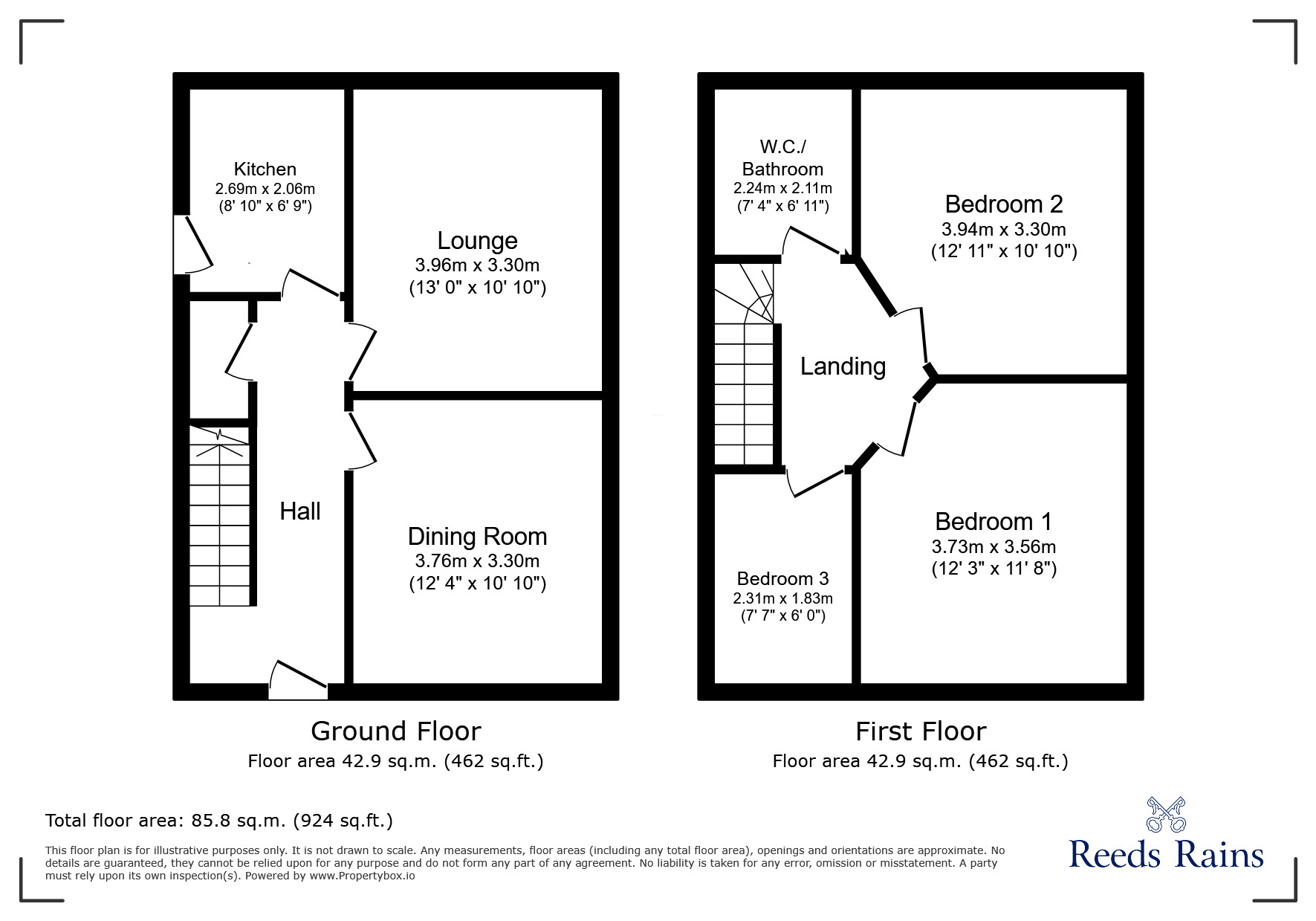 Floorplan of 3 bedroom Semi Detached House for sale, Harcourt Street, Reddish, Greater Manchester, SK5