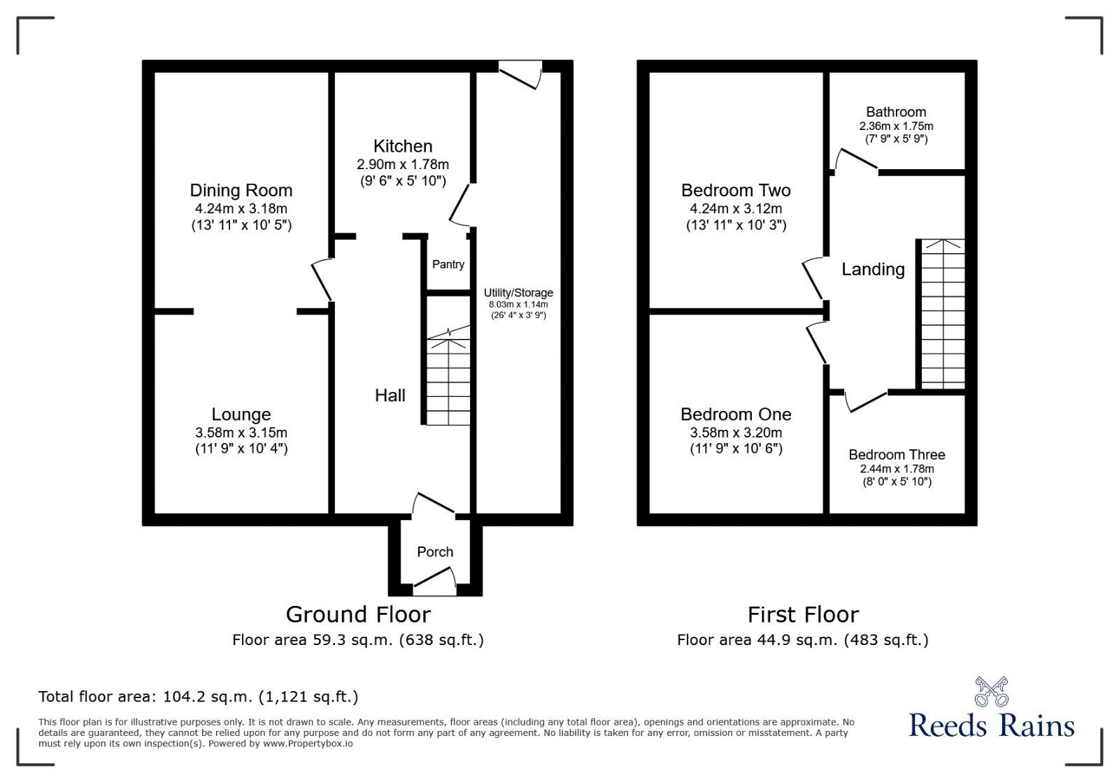 Floorplan of 3 bedroom End Terrace House for sale, Burnfield Road, Stockport, Greater Manchester, SK5