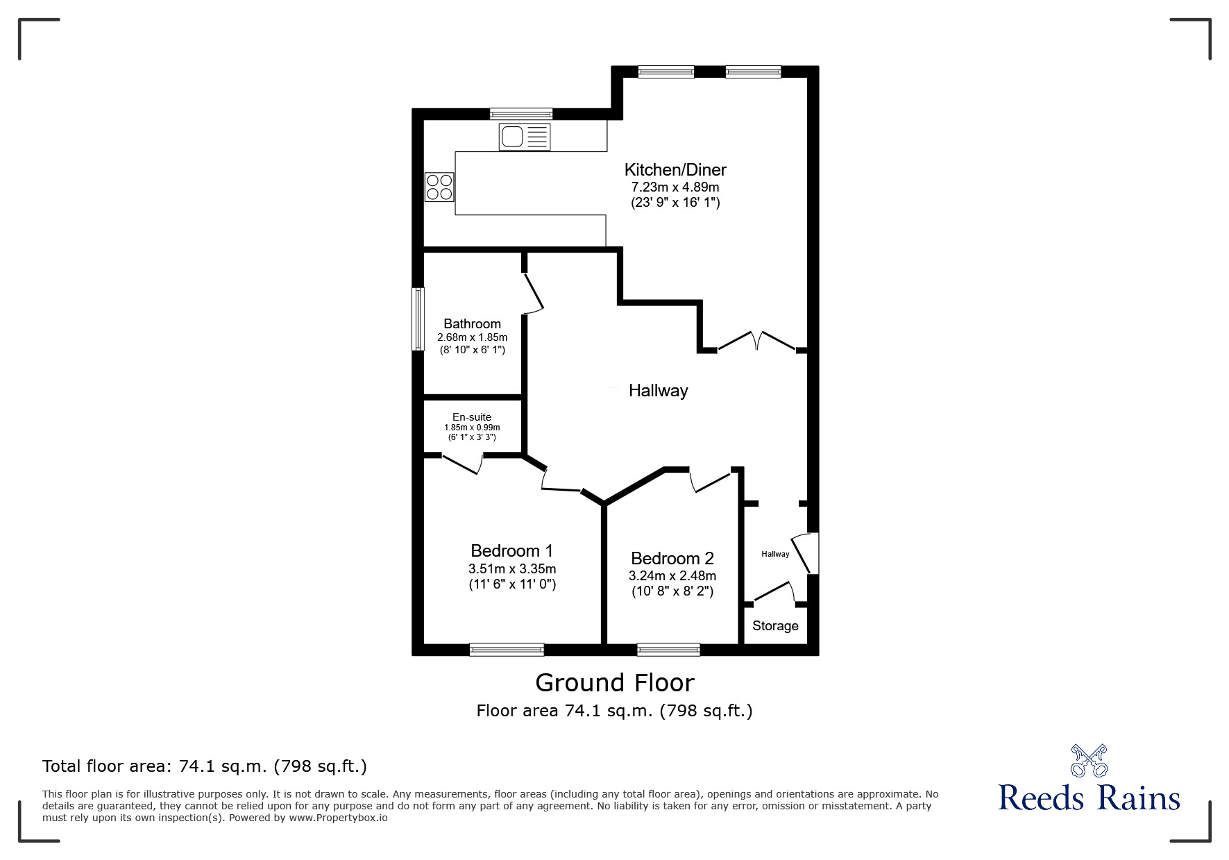 Floorplan of 2 bedroom Flat for sale, Cromwell Avenue, Stockport, Greater Manchester, SK5