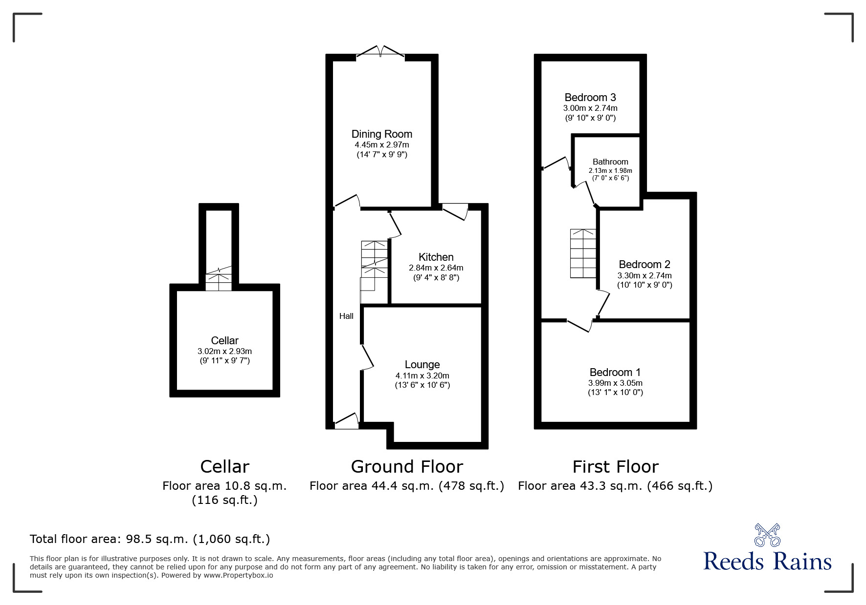 Floorplan of 3 bedroom Mid Terrace House for sale, Gorton Road, Reddish, Greater Manchester, SK5