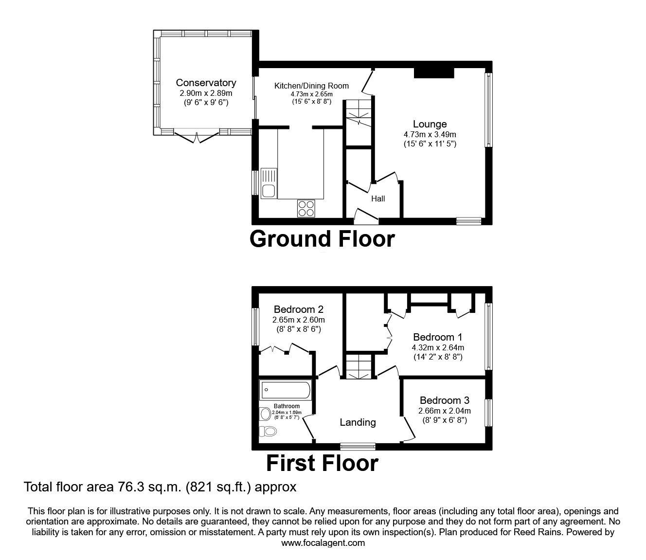 Floorplan of 3 bedroom Detached House for sale, Ryland Close, Stockport, Greater Manchester, SK5