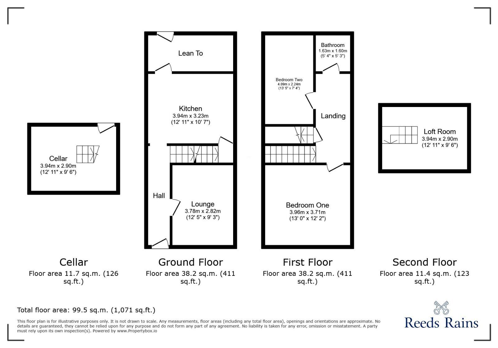 Floorplan of 2 bedroom Mid Terrace House for sale, Stanhope Street, Reddish, Greater Manchester, SK5