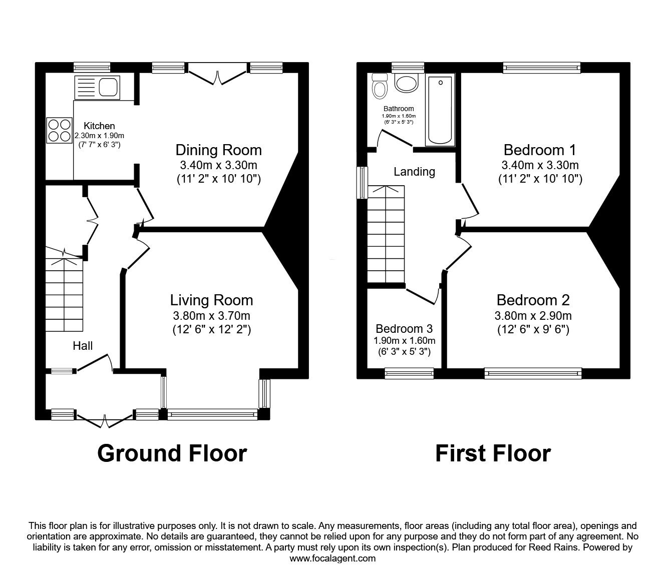 Floorplan of 3 bedroom End Terrace House to rent, Henbury Street, Great Moor, Cheshire, SK2
