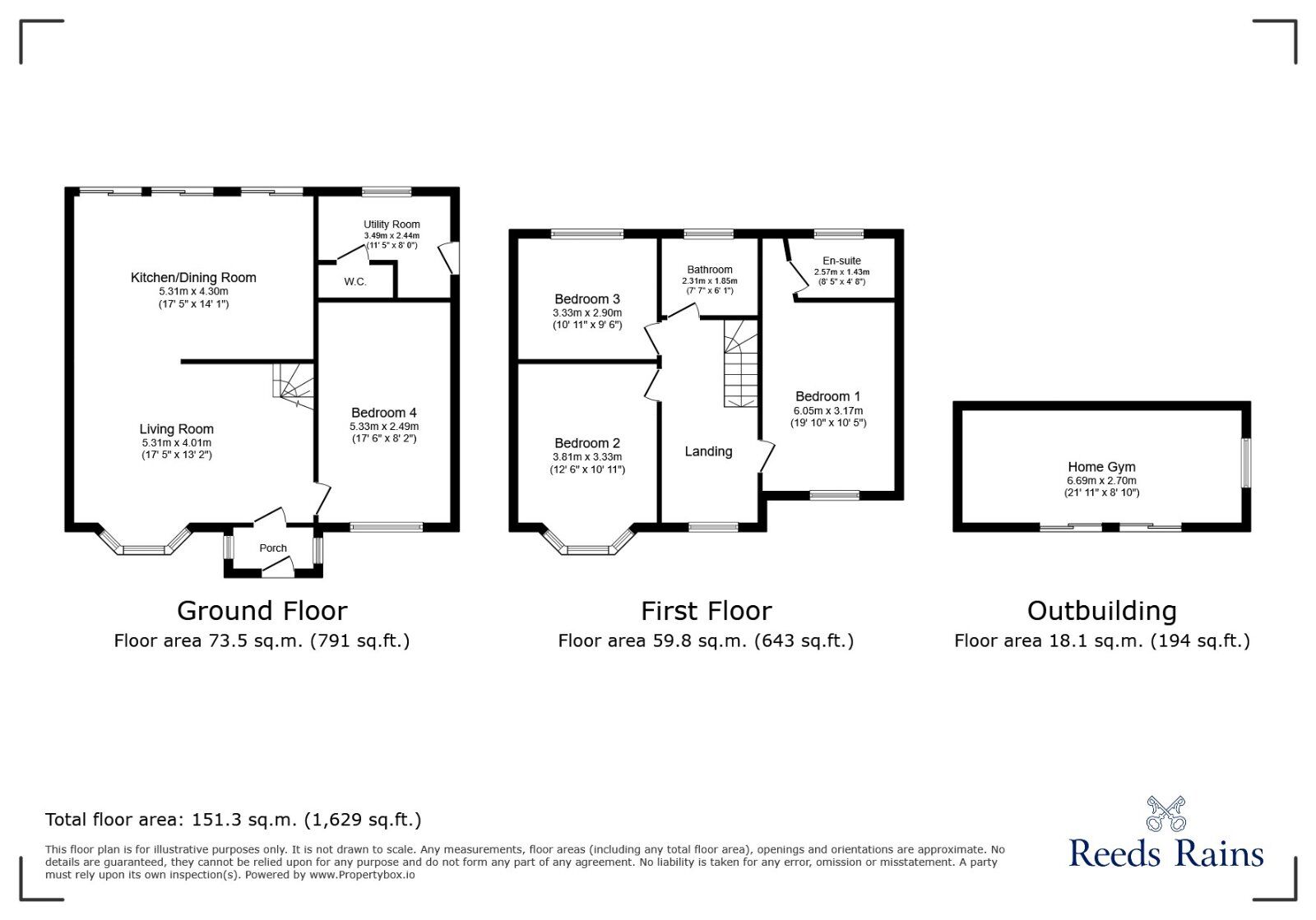 Floorplan of 4 bedroom House for sale, Reynolds Drive, Manchester, Greater Manchester, M18