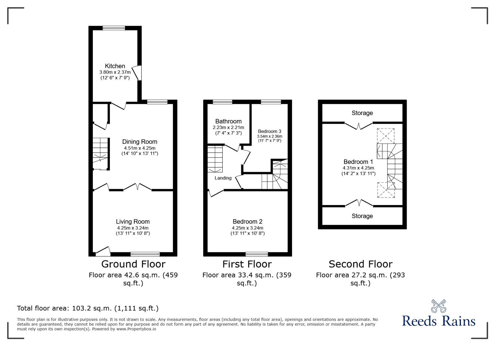 Floorplan of 3 bedroom End Terrace House for sale, Bowler Street, Levenshulme, Greater Manchester, M19