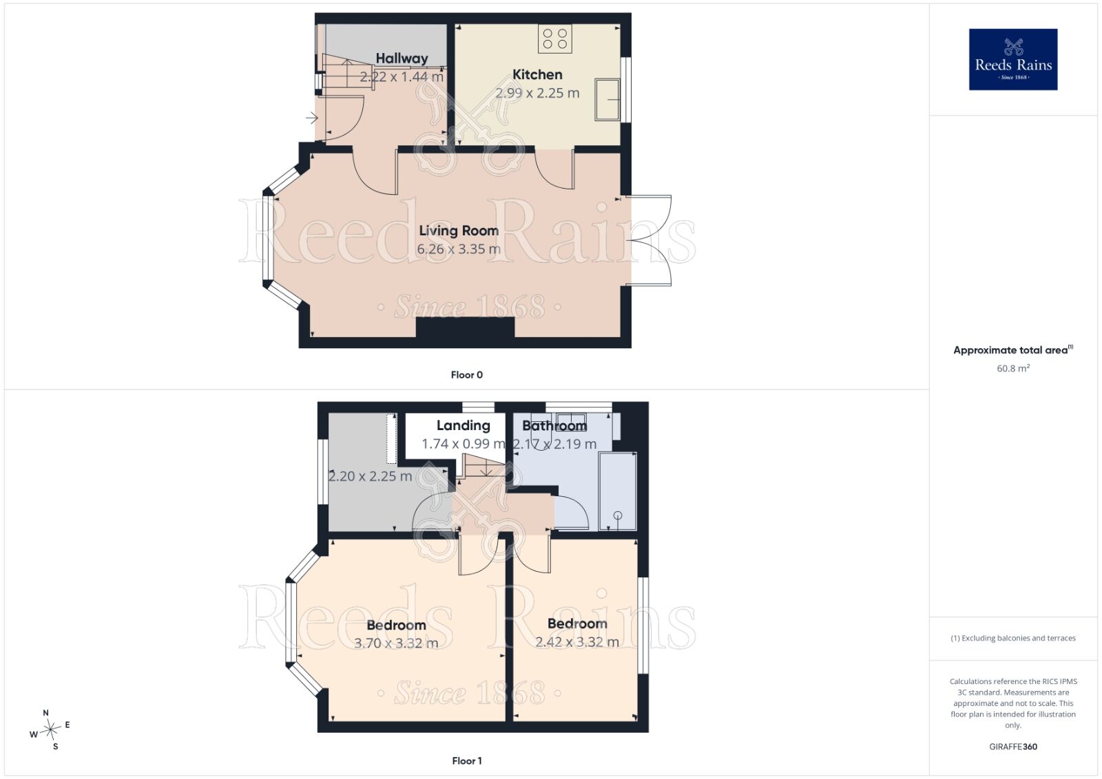 Floorplan of 3 bedroom Semi Detached House for sale, Harcourt Street, Greater Manchester, SK5
