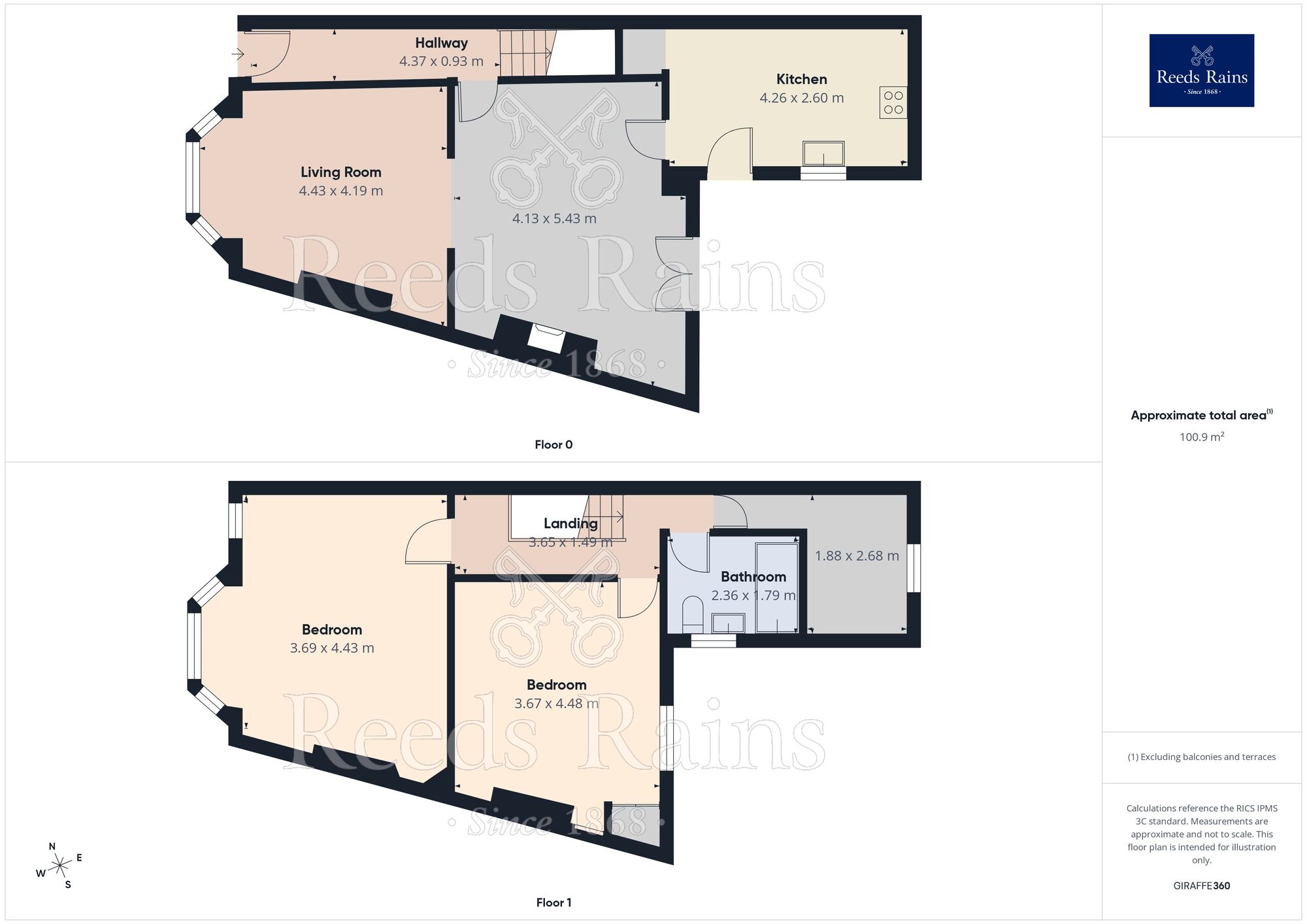 Floorplan of 3 bedroom End Terrace House for sale, Peacock Grove, Manchester, Greater Manchester, M18