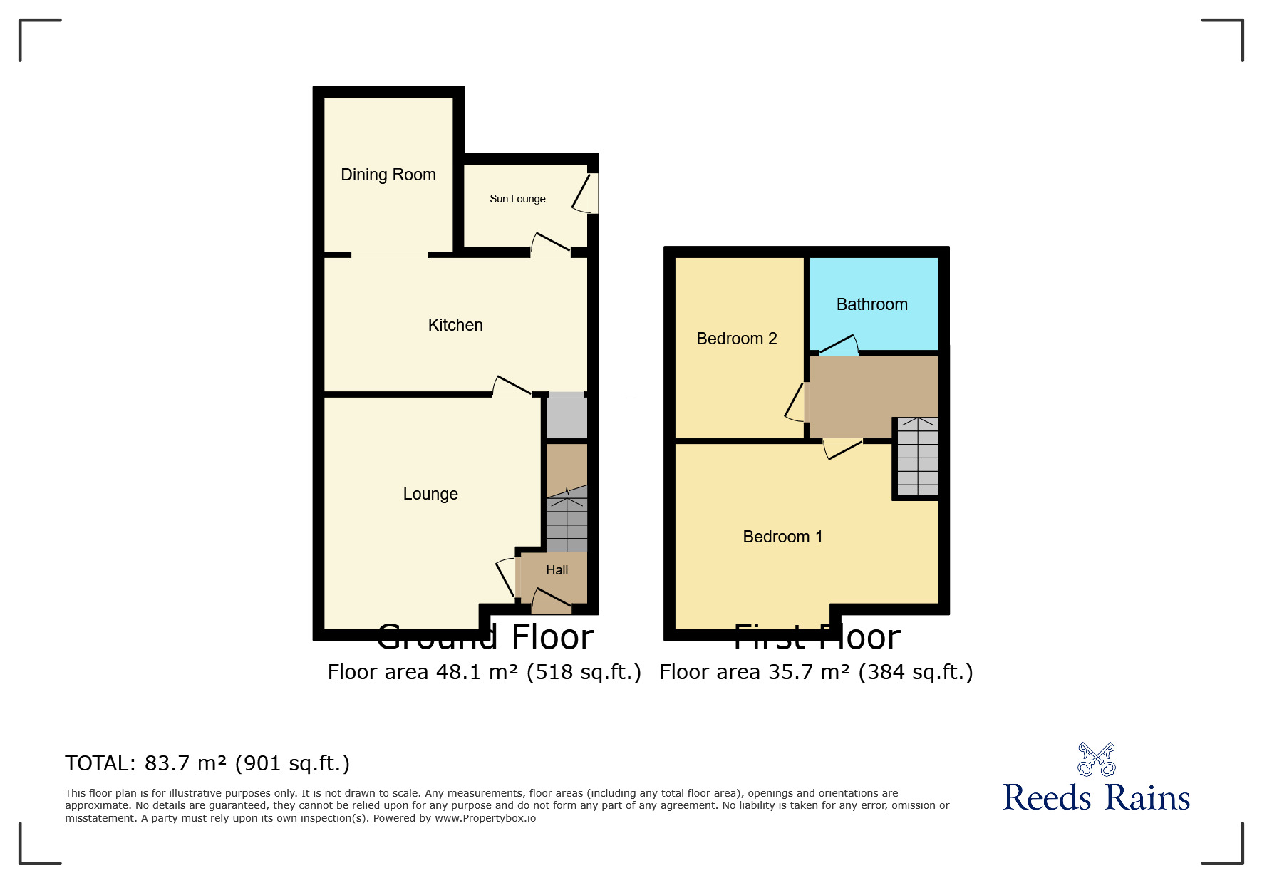 Floorplan of 2 bedroom Semi Detached House for sale, Ernocroft Grove, Manchester, Greater Manchester, M18