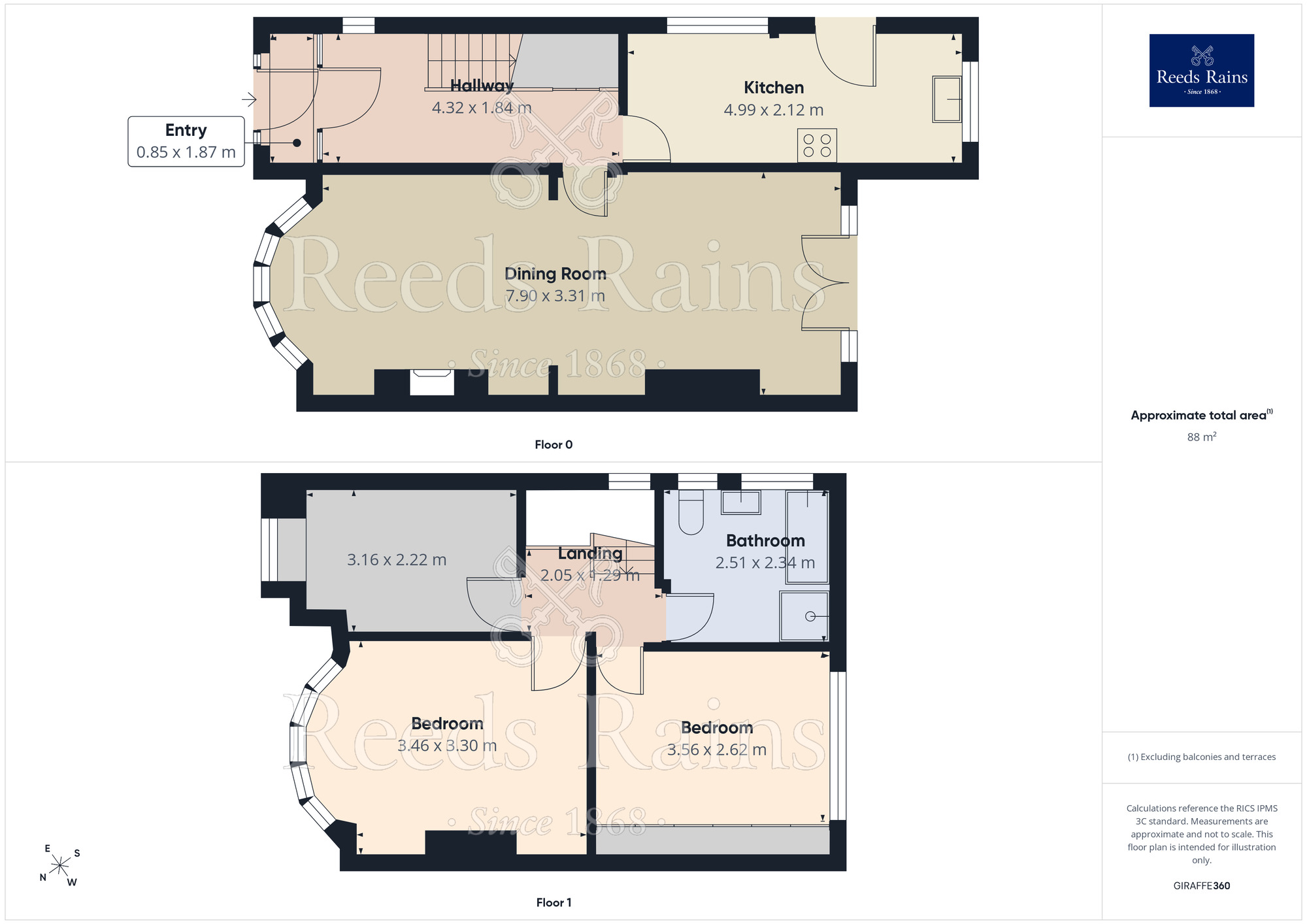 Floorplan of 3 bedroom Semi Detached House for sale, Broadstone Hall Road North, Heaton Chapel, Greater Manchester, SK4