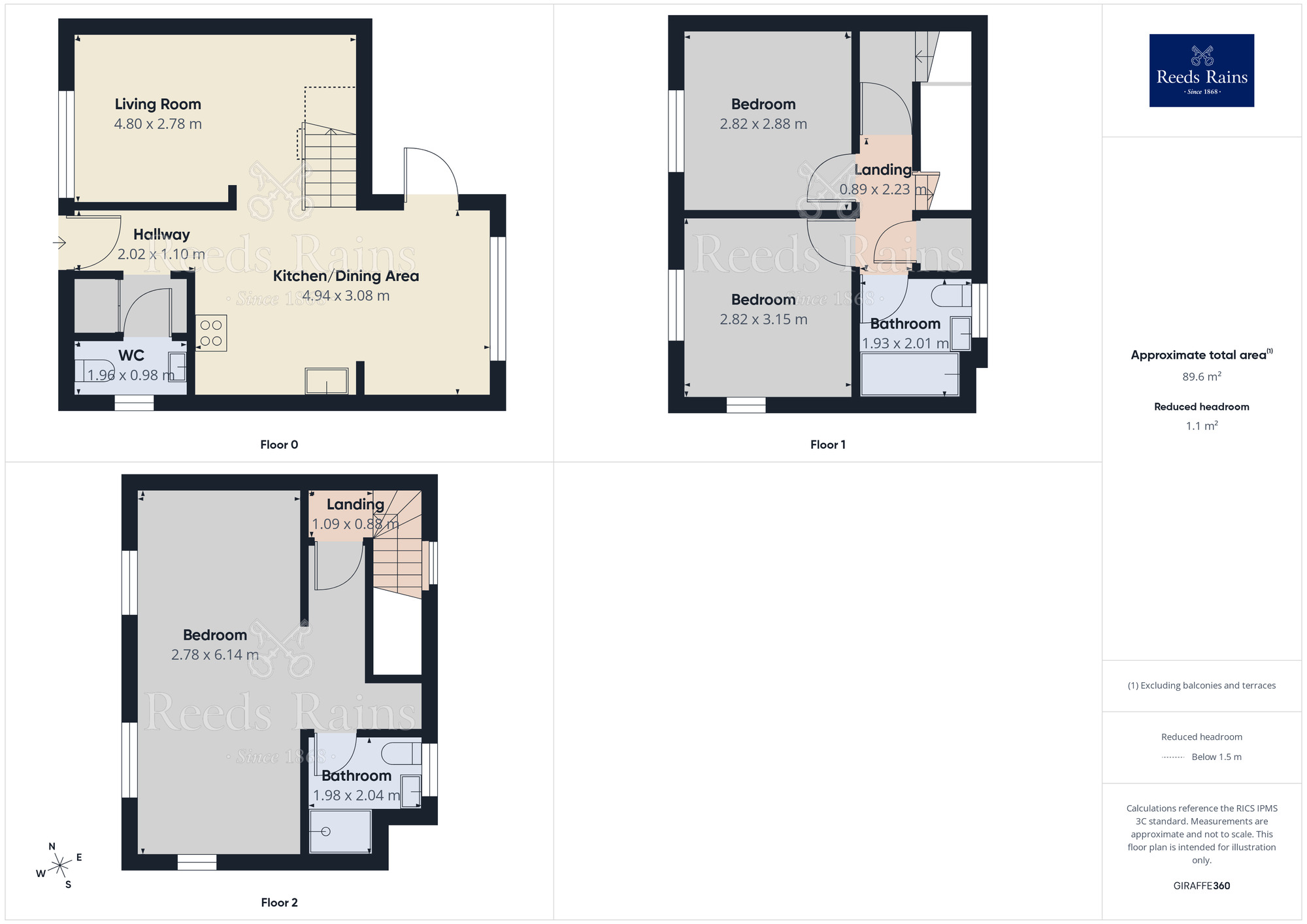 Floorplan of 3 bedroom Mid Terrace House to rent, Elisabeth Gardens, Stockport, Greater Manchester, SK5