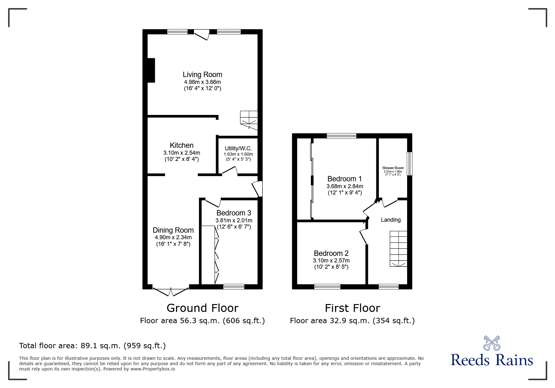 Floorplan of 2 bedroom Semi Detached House for sale, Isfryn Road, Meliden, Denbighshire, LL19