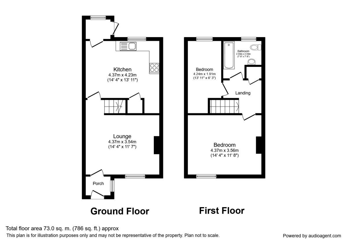 Floorplan of 2 bedroom End Terrace House to rent, Abergele, Clwyd, LL22