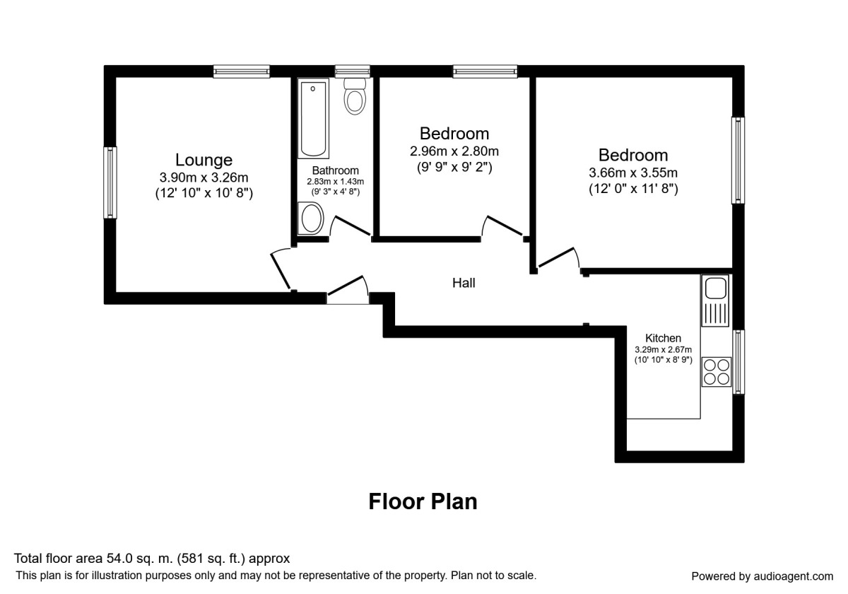 Floorplan of 2 bedroom  Flat to rent, Woodland Road West, Colwyn Bay, Clwyd, LL29