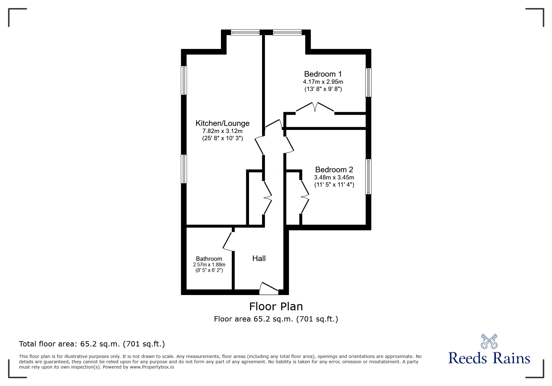 Floorplan of 2 bedroom  Flat to rent, Penmaen Bod Eilias, Old Colwyn, Clwyd, LL29