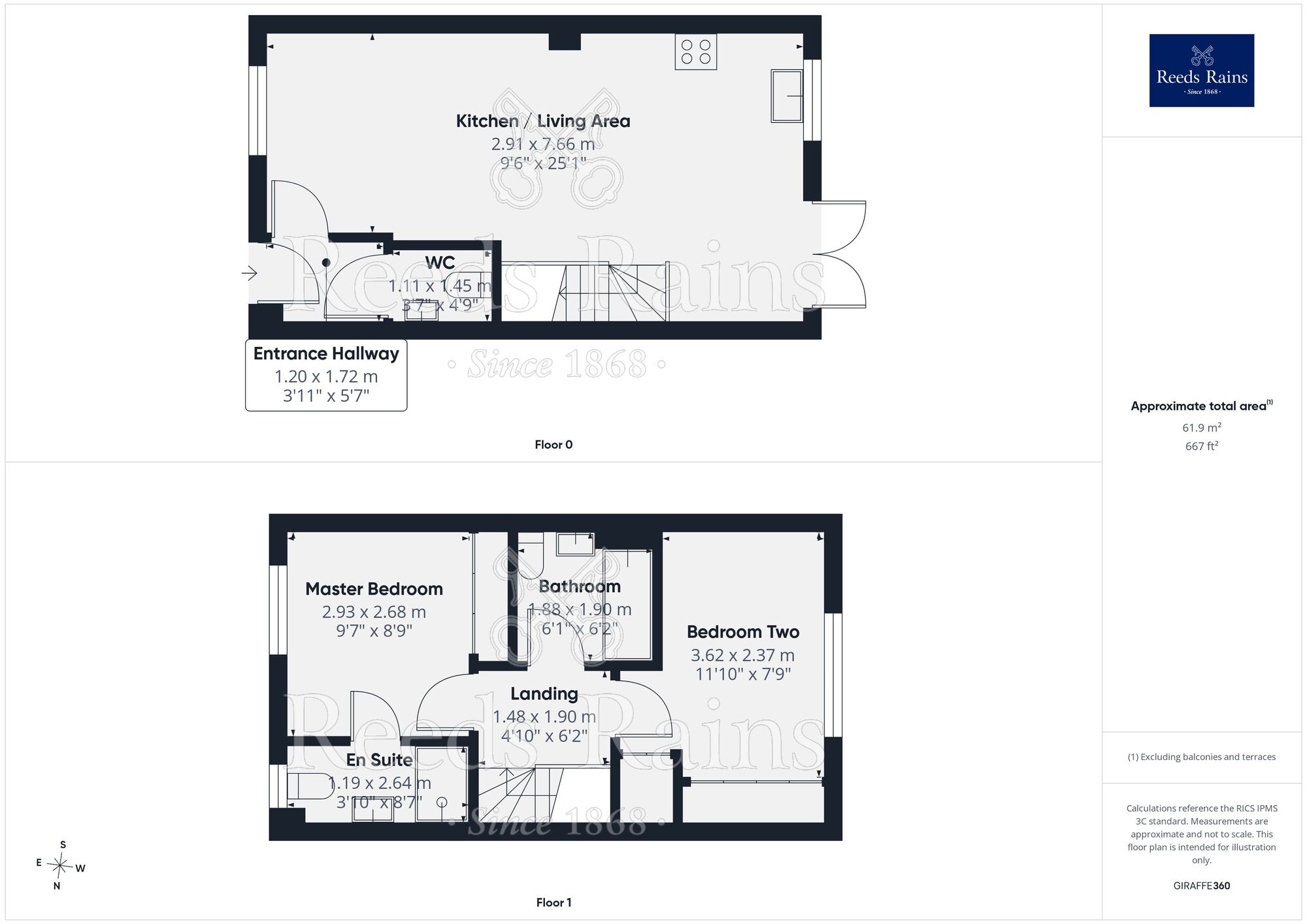 Floorplan of 2 bedroom Mid Terrace House to rent, Cae Ddol, Abergele, LL22