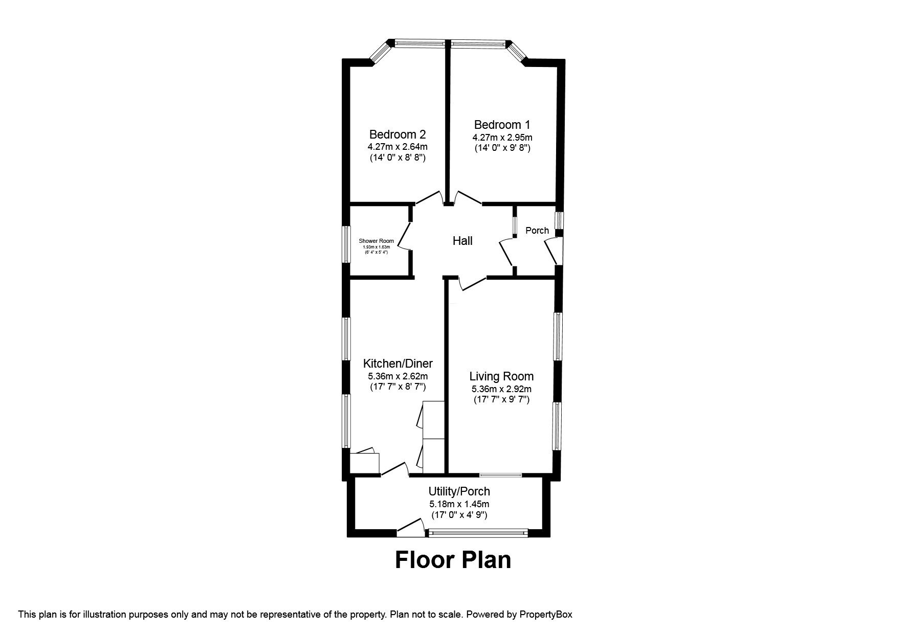 Floorplan of 2 bedroom Detached Bungalow for sale, Johns Drive, Bodelwyddan, Denbighshire, LL18