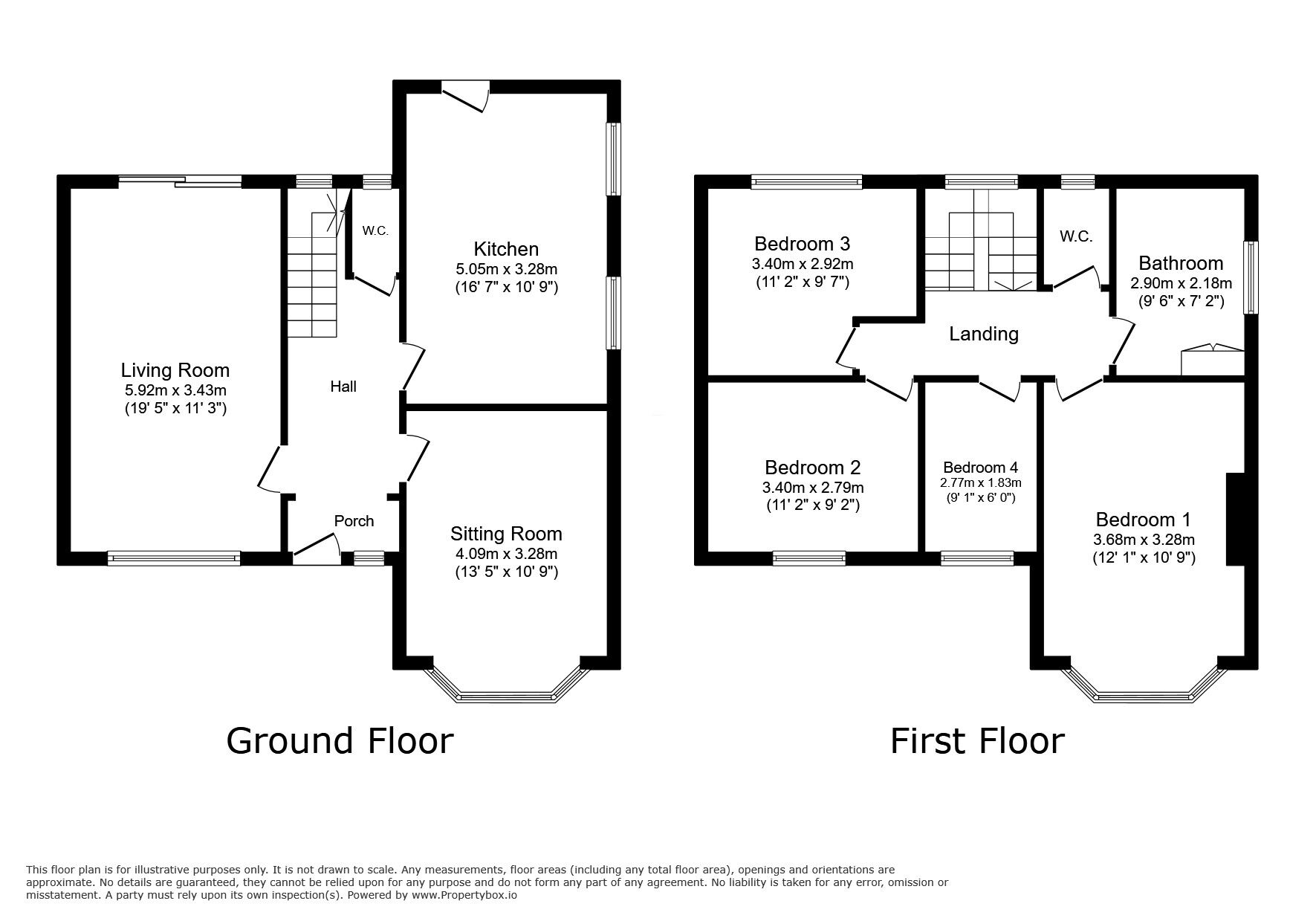 Floorplan of 4 bedroom Detached House for sale, Rhuddlan Road, Rhyl, Denbighshire, LL18